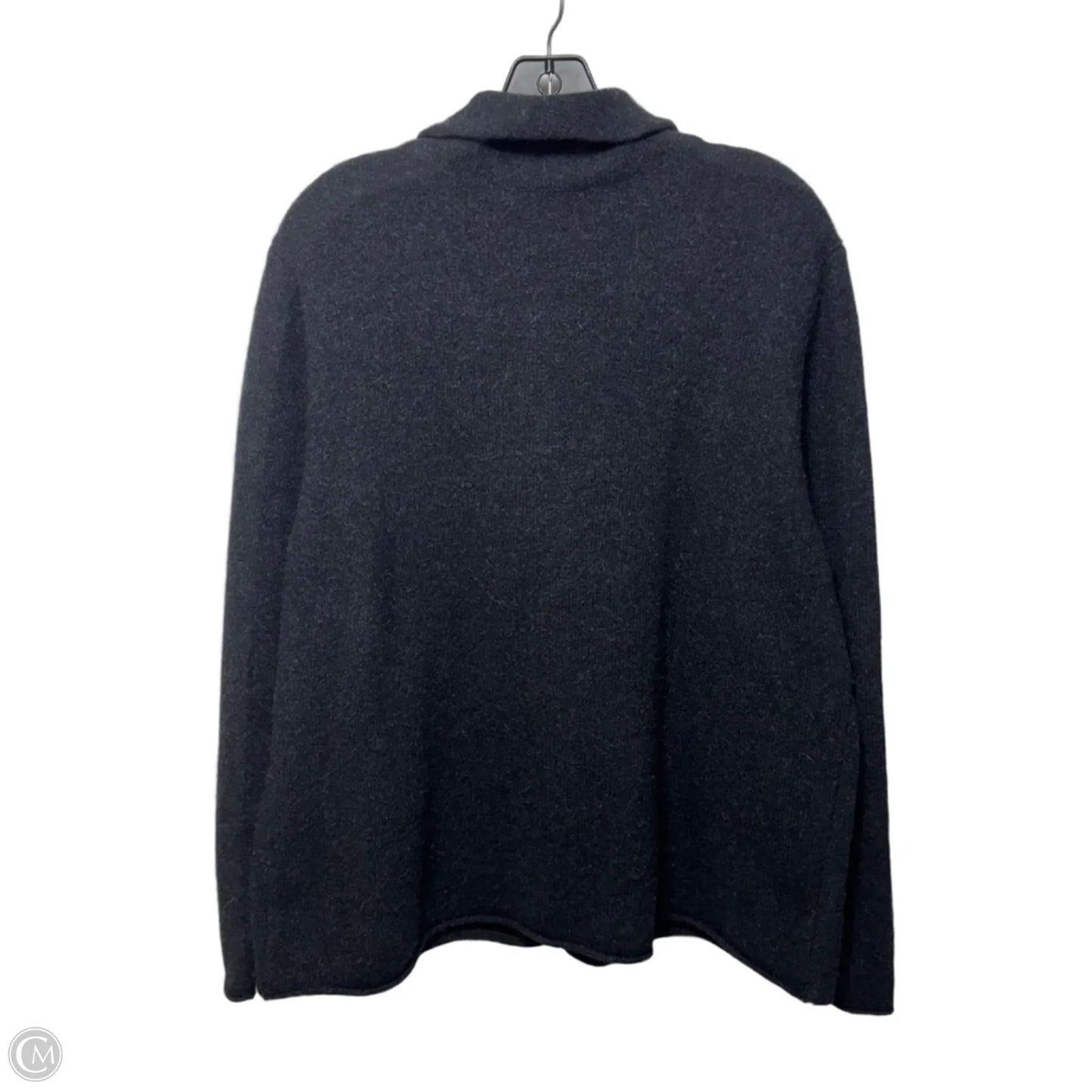 Lambs Wool and Cashmere Sweater Cardigan By Eileen Fisher In Grey, Size: 2x