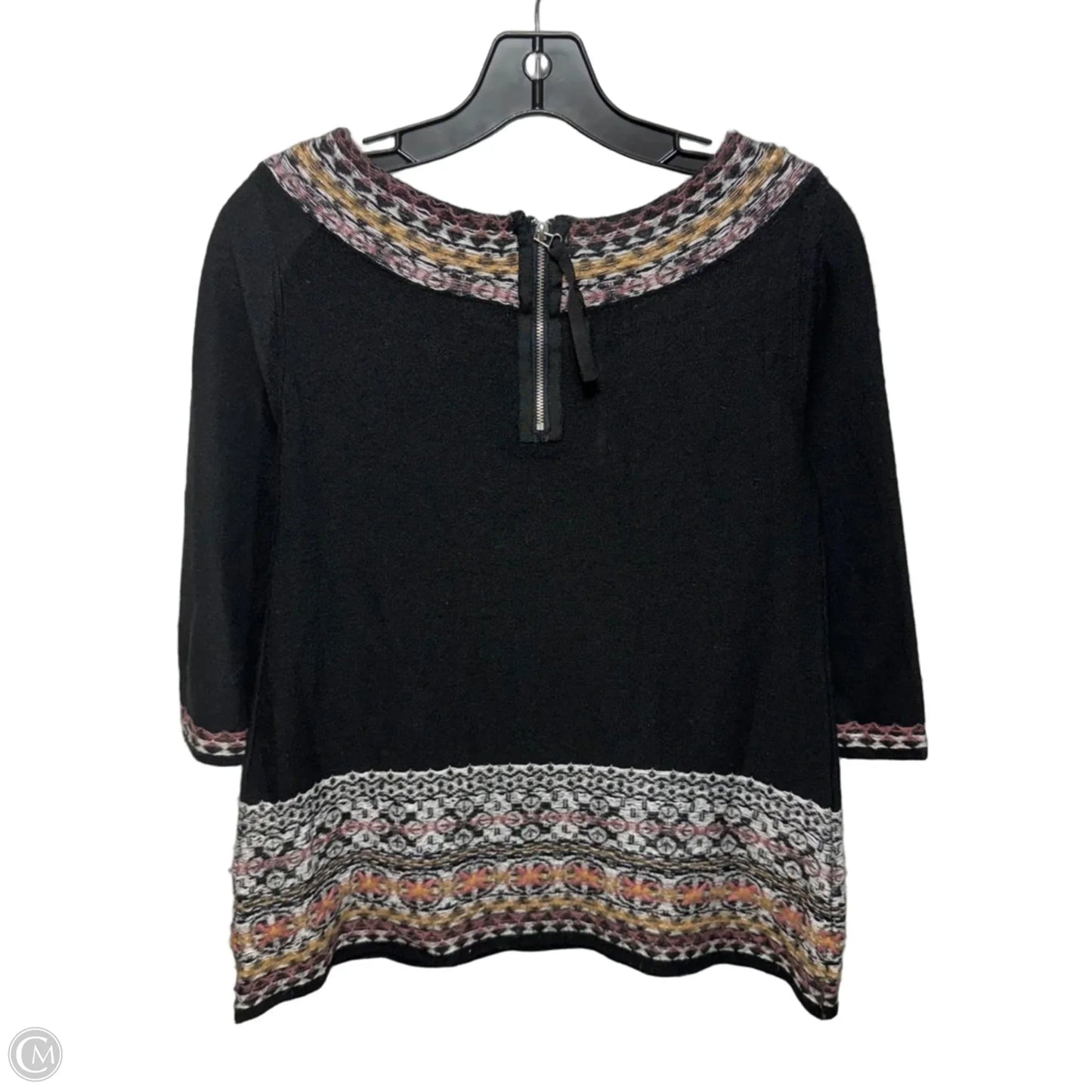 Antiquarian Boat Neck Wool Mohair Blend Pullover Sweater By Sleeping On Snow X Anthropologie In Black & Purple, Size: XS