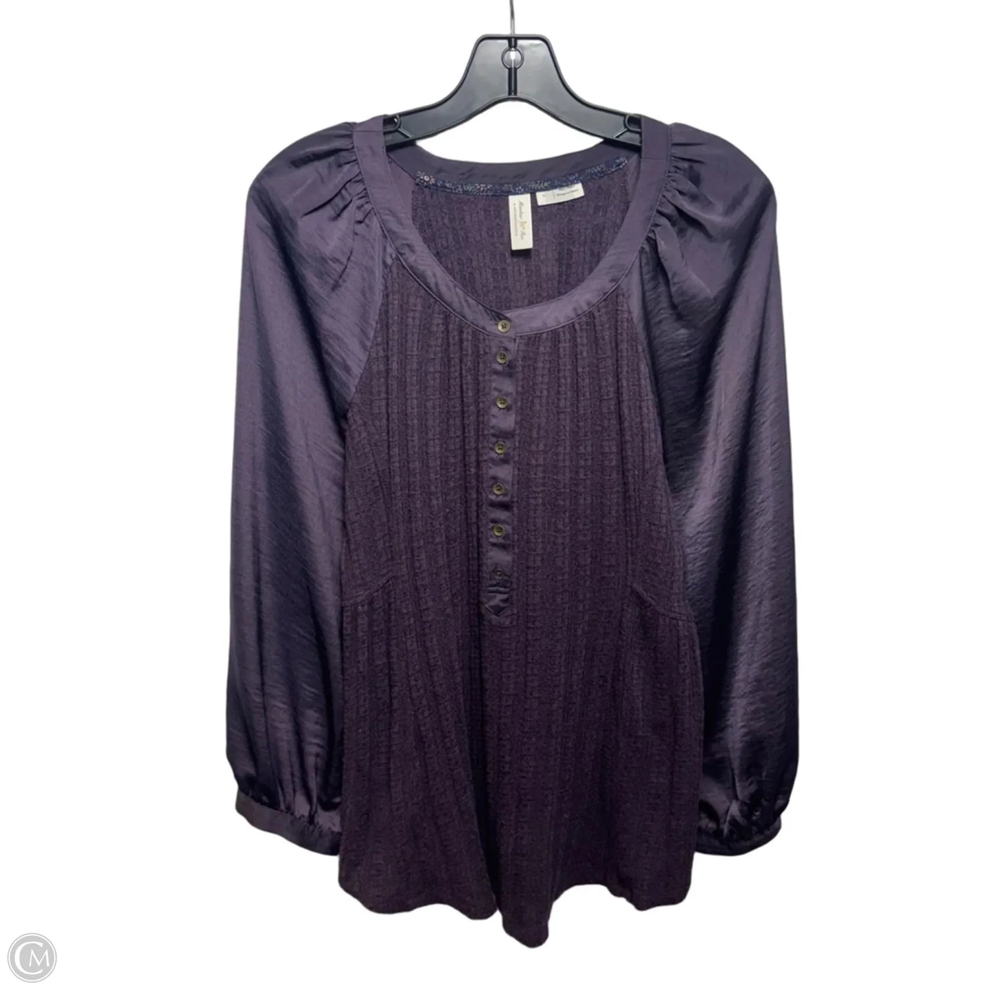 Kersee Henley Top By Meadow Rue X Anthropologie In Purple, Size: L