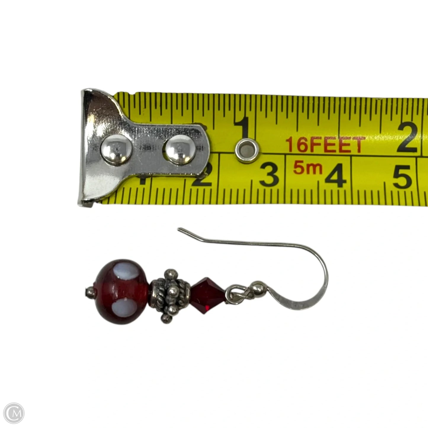 Glass Bead On Sterling Hook Dangle Earrings