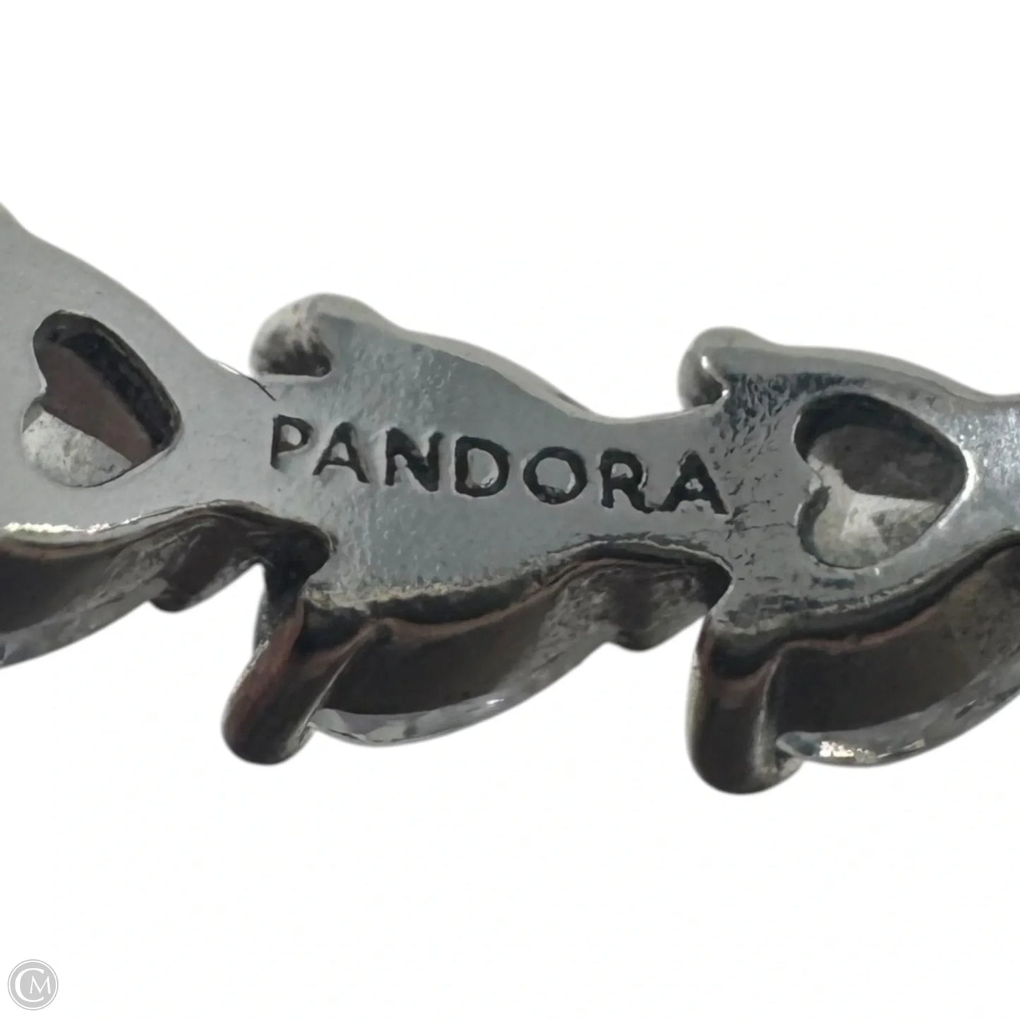 Band of CZ Hearts Ring Sterling Silver By Pandora, Size: 7