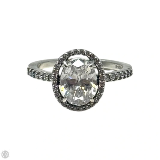 Sparkling Halo Ring Sterling Silver By Pandora, Size: 7