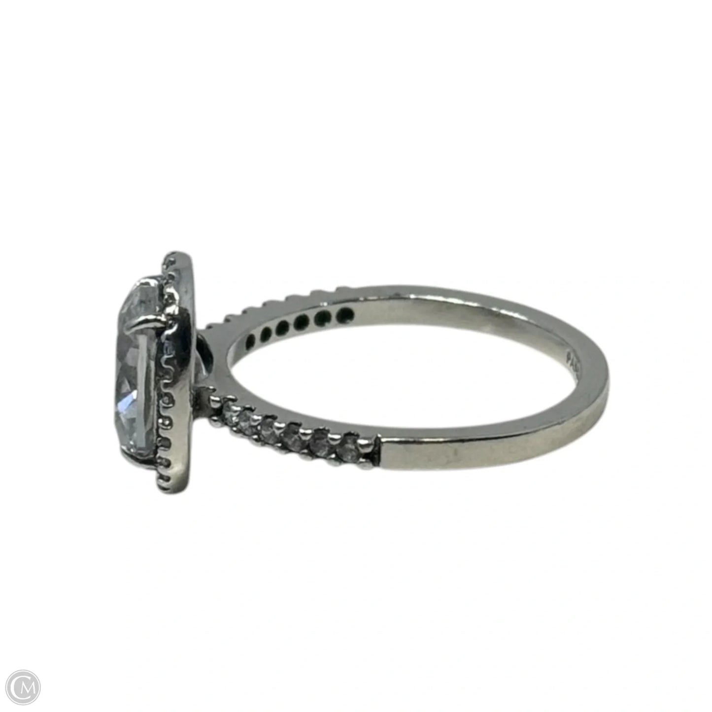 Sparkling Halo Ring Sterling Silver By Pandora, Size: 7