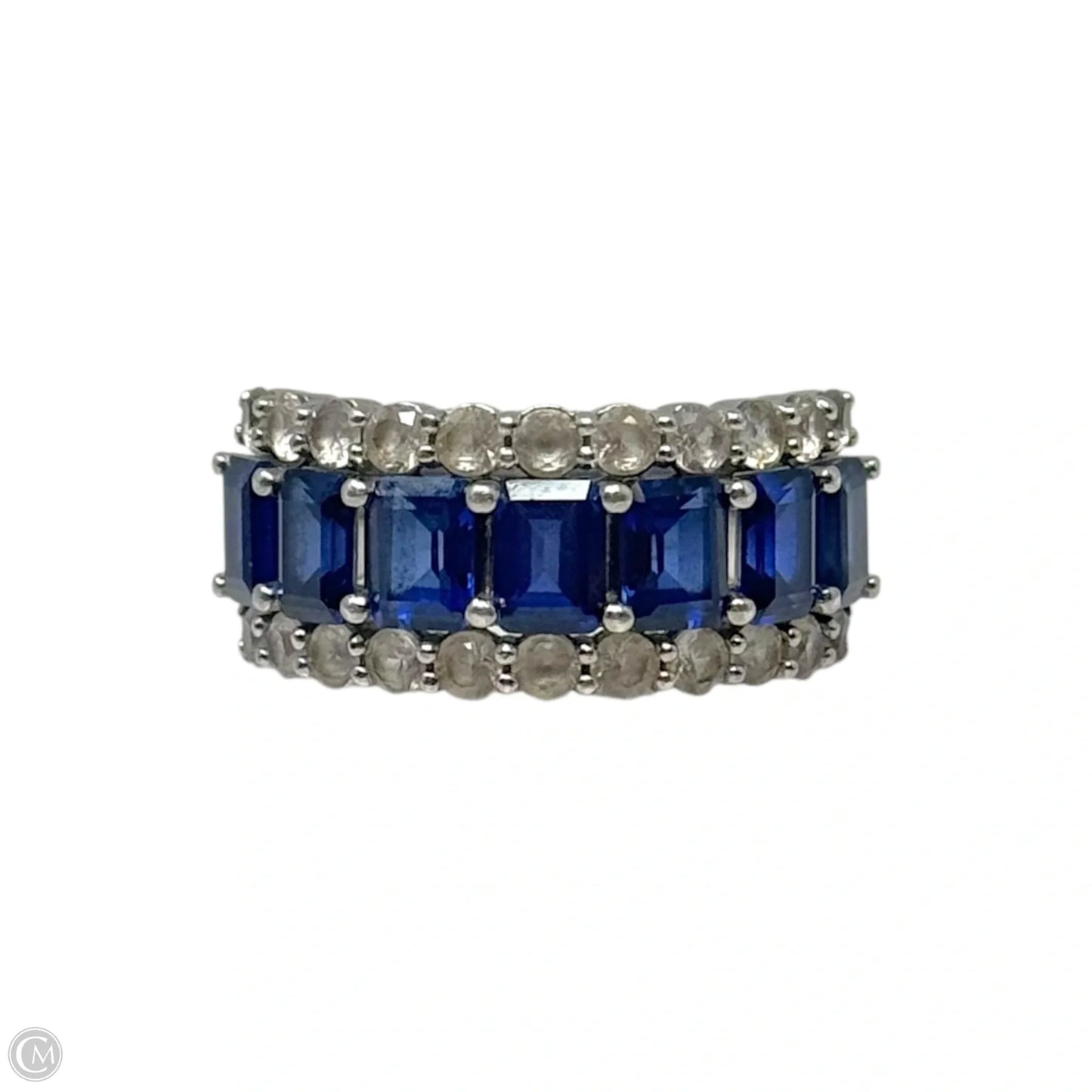 Blue Stone Ring Sterling Silver, Size: 7