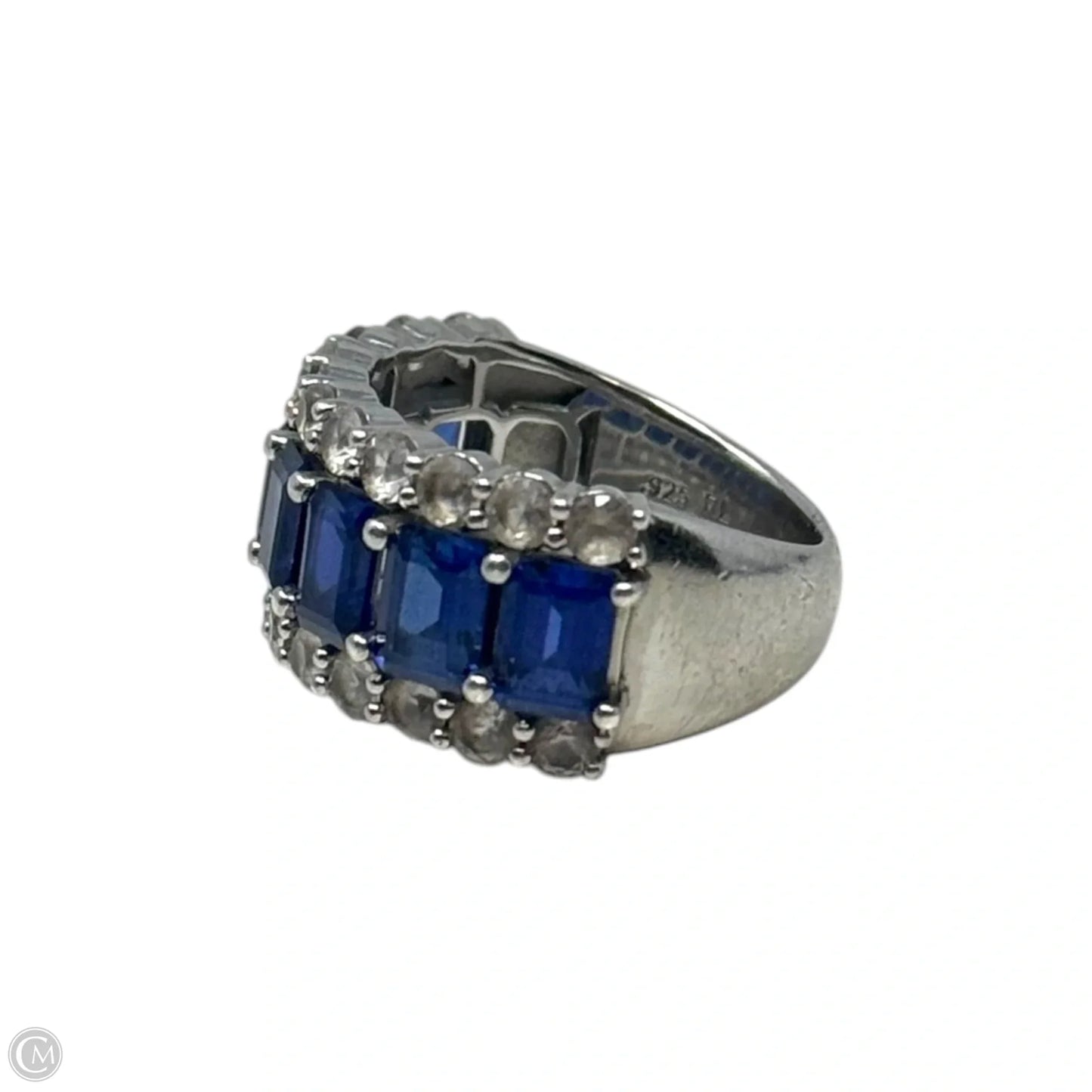 Blue Stone Ring Sterling Silver, Size: 7