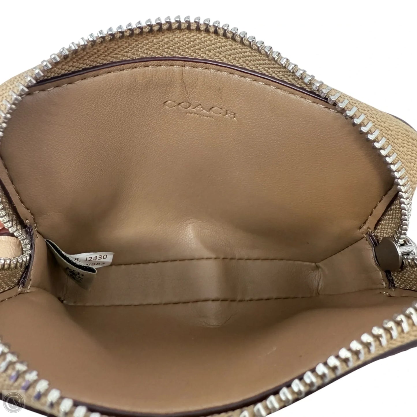 Zip Card Case In Signature Canvas Designer By Coach, Size: Small