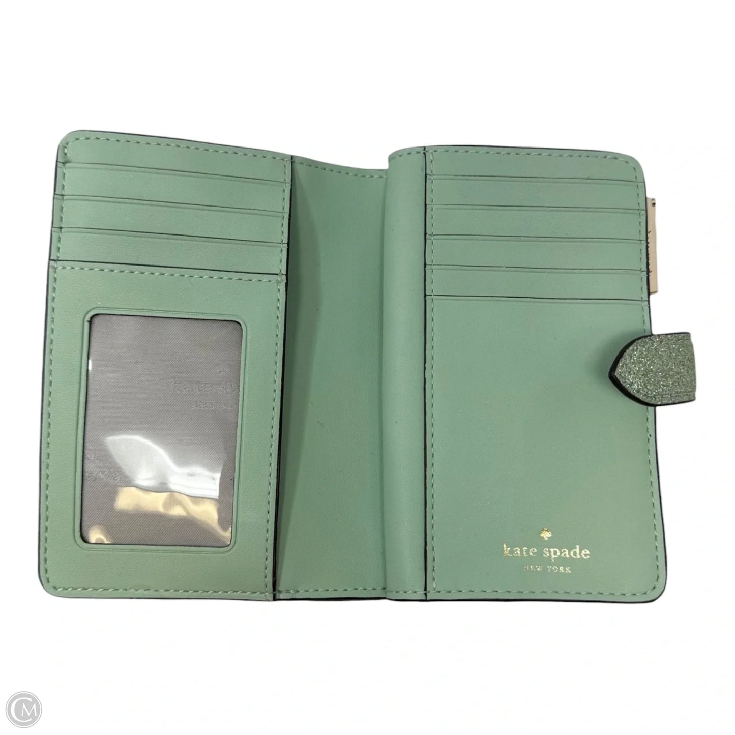 Kenzie Glitter Compact Wallet Designer By Kate Spade, Size: Small