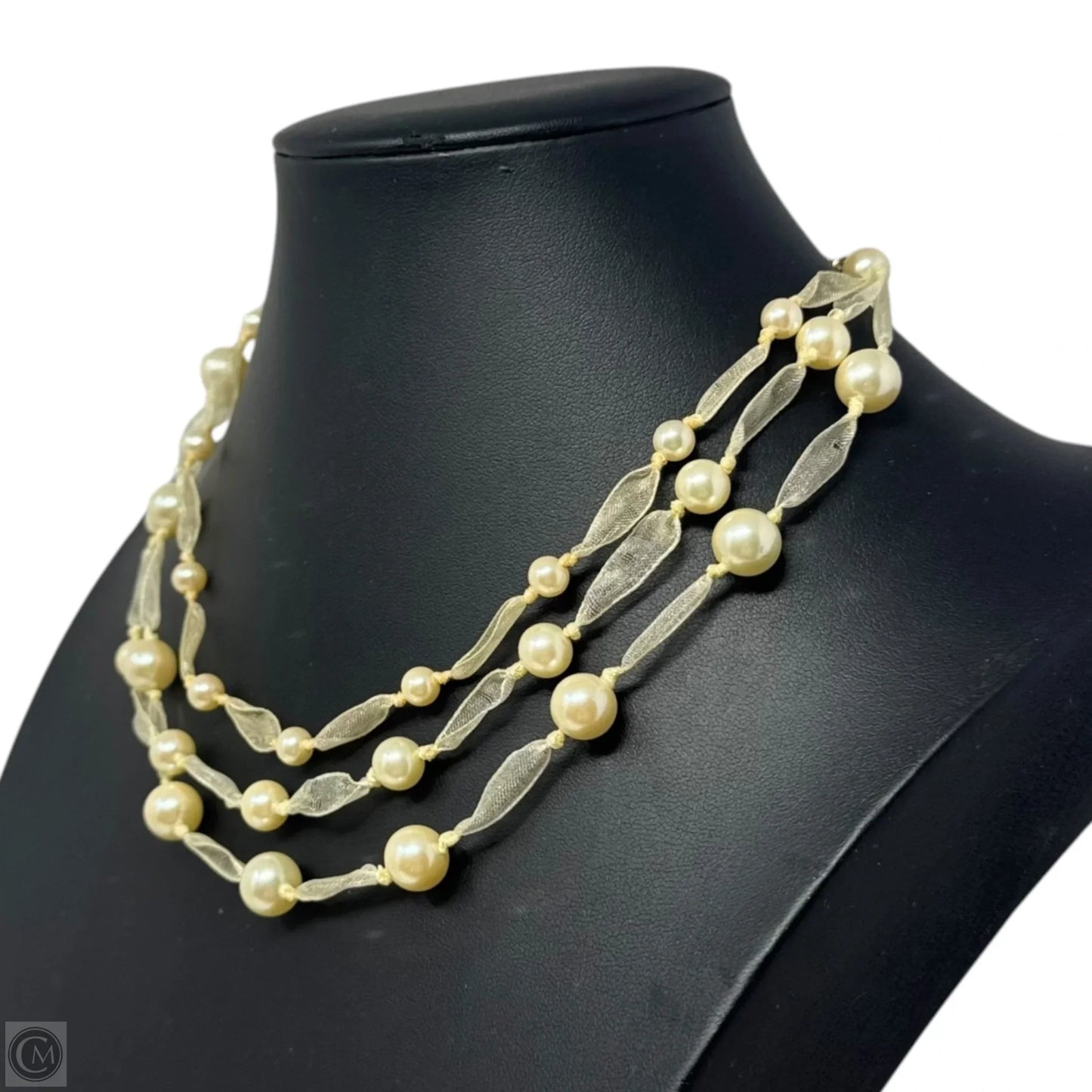 Ribbon & Faux Pearl Layered Necklace by Monet