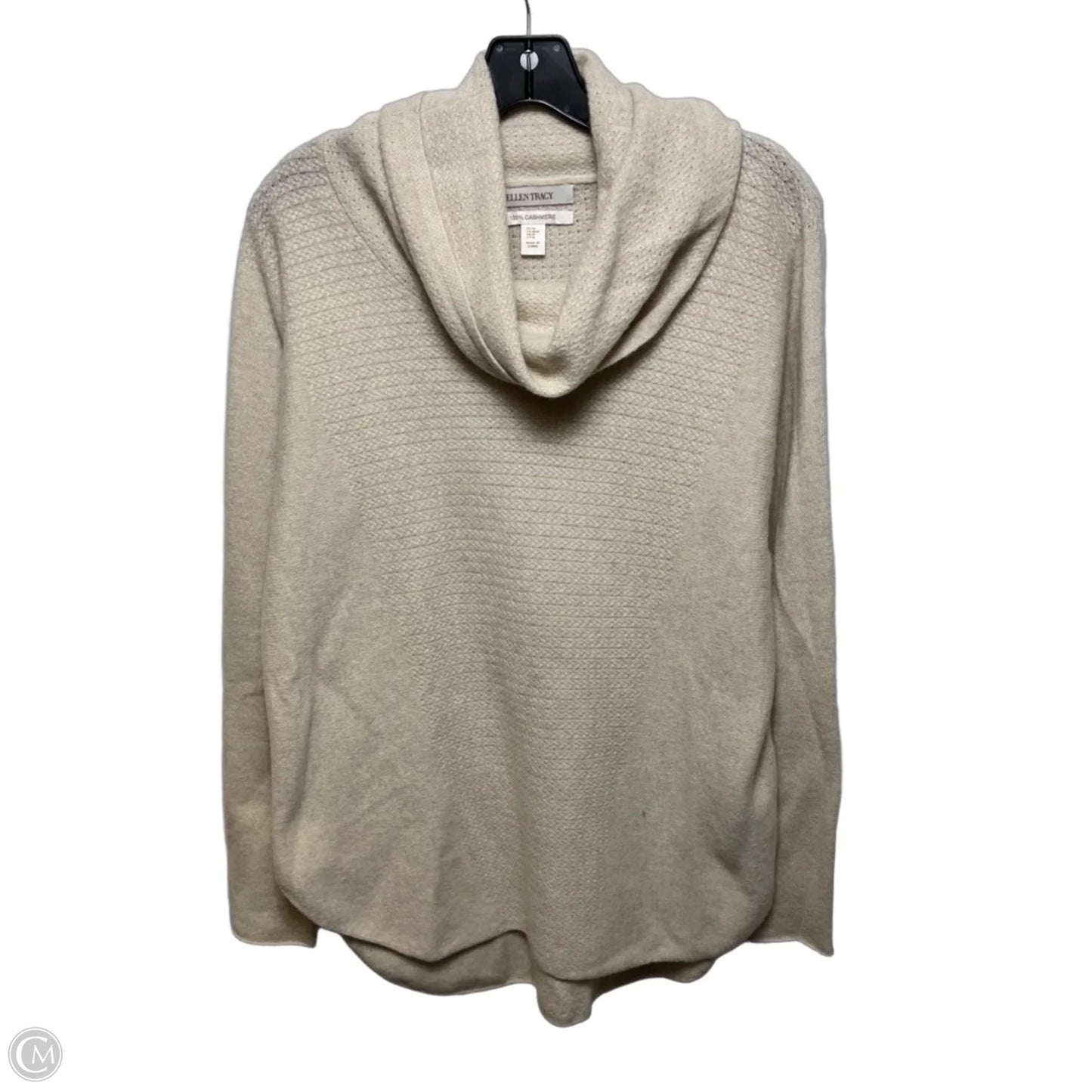 Sweater Cardigan Cashmere By Ellen Tracy In Cream, Size: M
