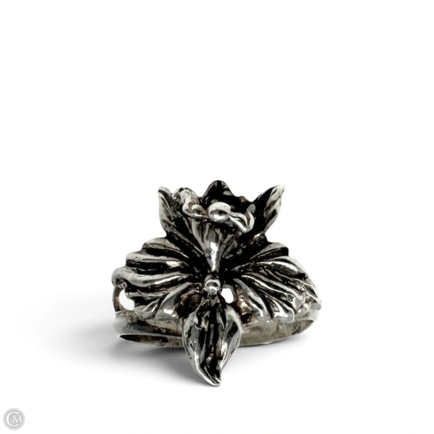 Sterling Silver Trumpet Flower Ring By KM Company, Size: 6