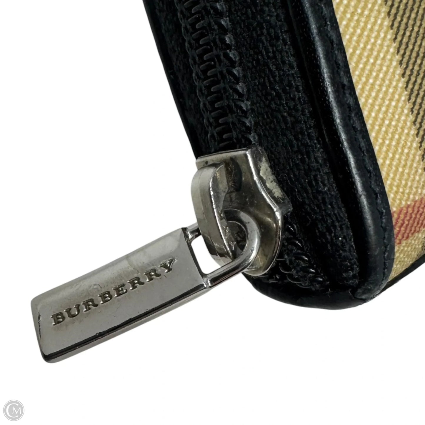 Nova Check Zip Around Wallet Luxury Designer By Burberry, Size: Large