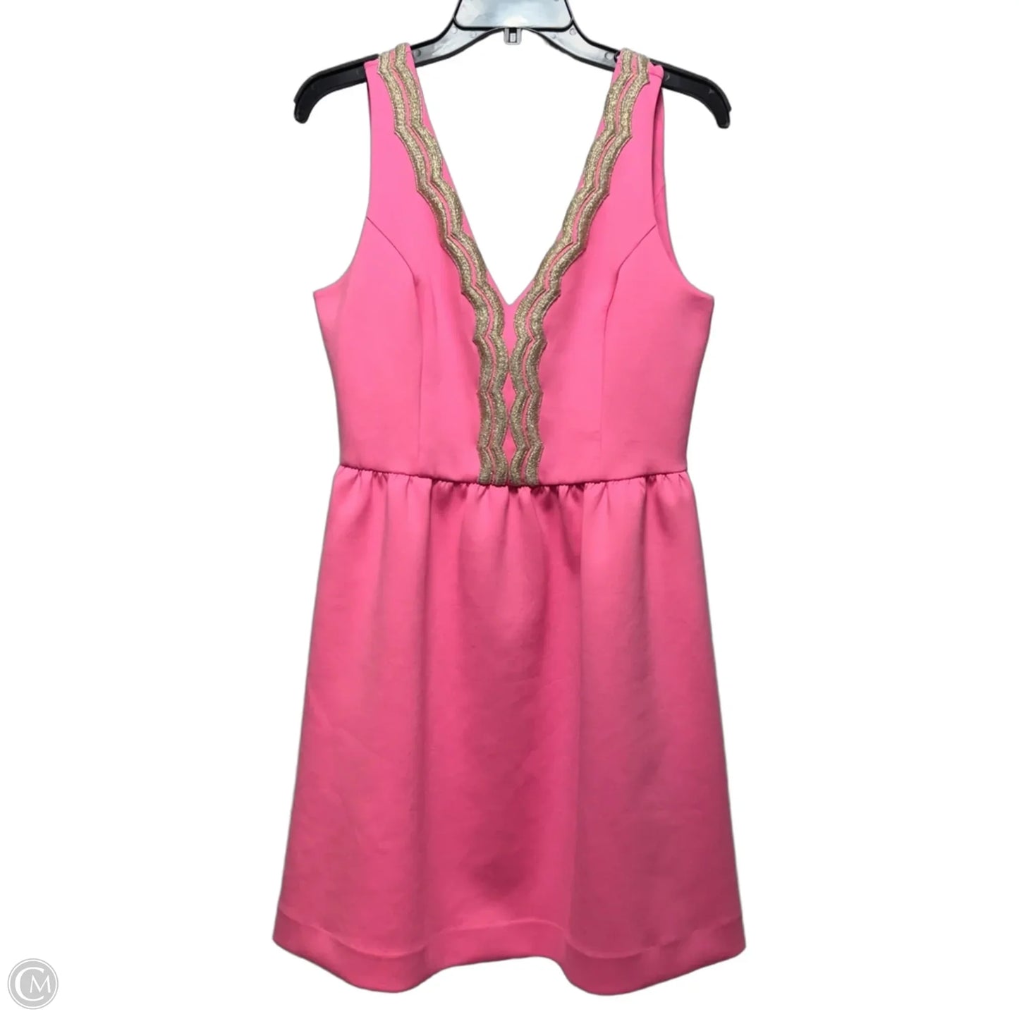 Rorey Dress Designer By Lilly Pulitzer In Pink & Yellow, Size: L