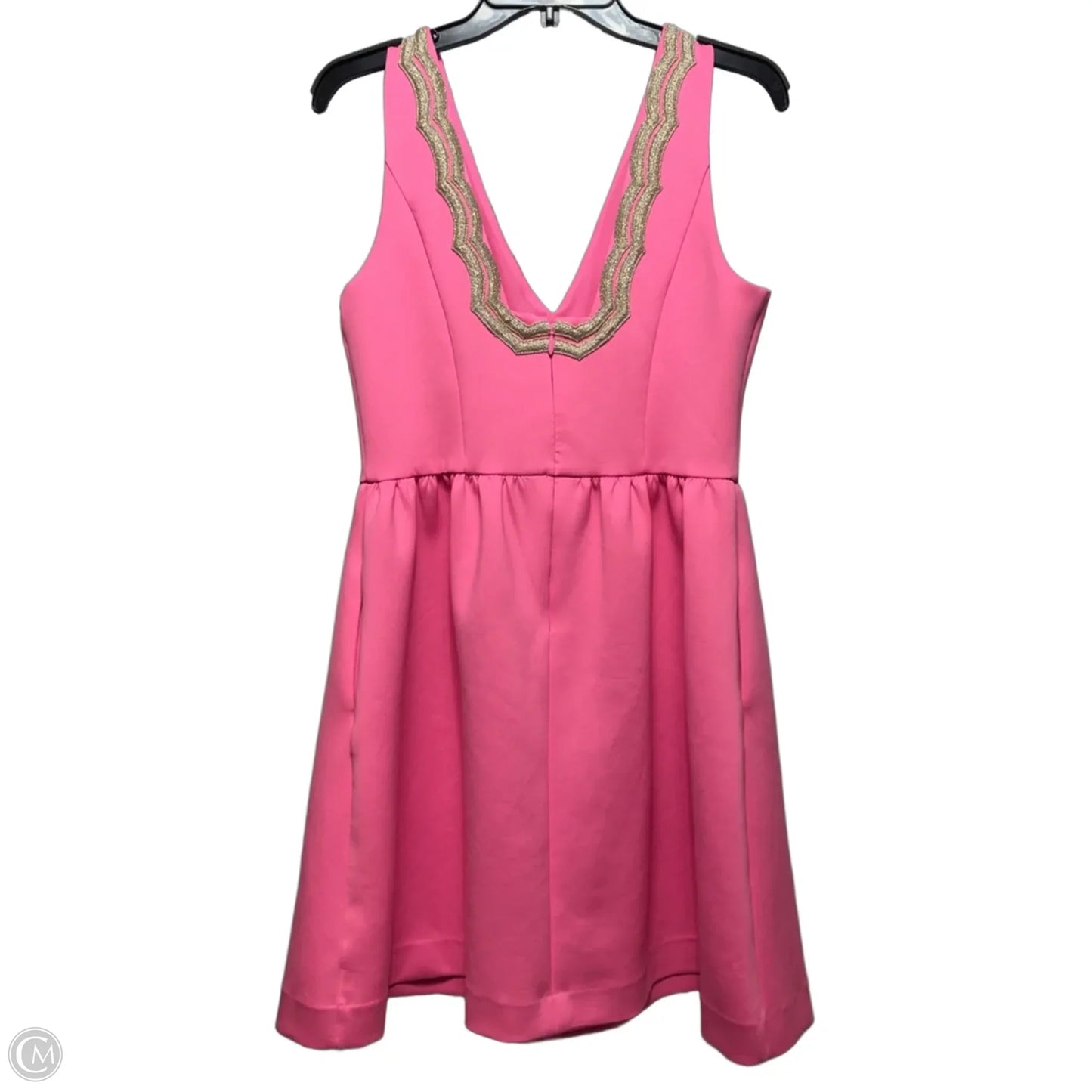 Rorey Dress Designer By Lilly Pulitzer In Pink & Yellow, Size: L