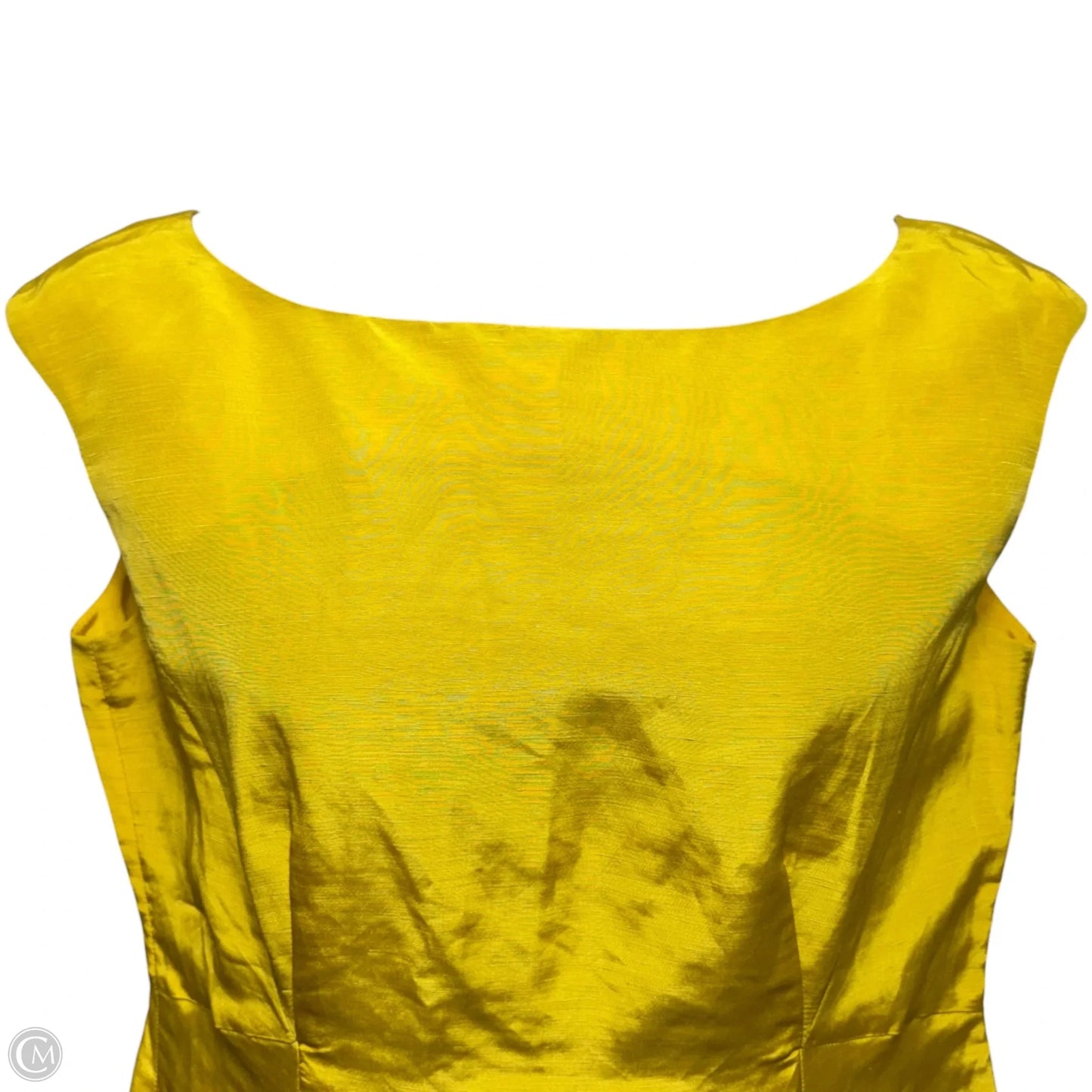 Linen Blend Dress Designer By Lafayette 148 In Yellow, Size: 12