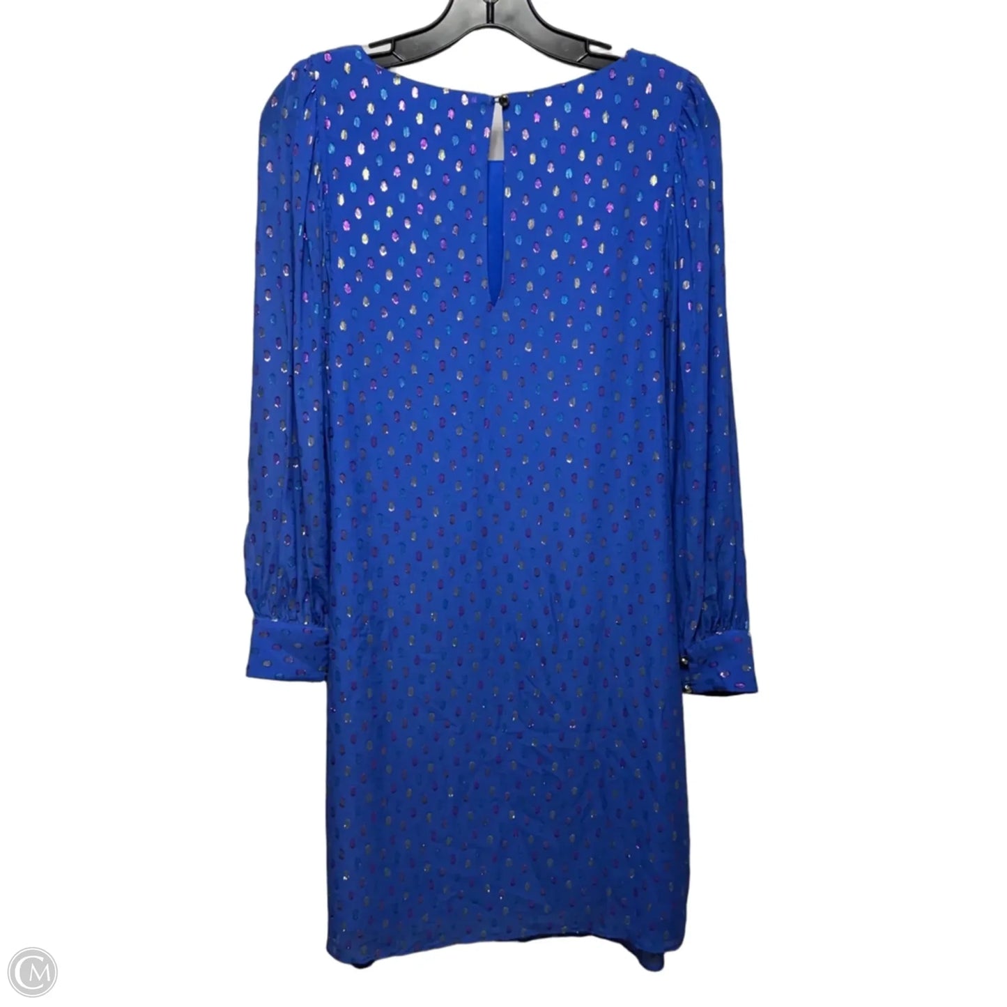 Maisel Silk Dress Dress Designer By Lilly Pulitzer In Iris Blue Moroccan Metallic Clip, Size: 12