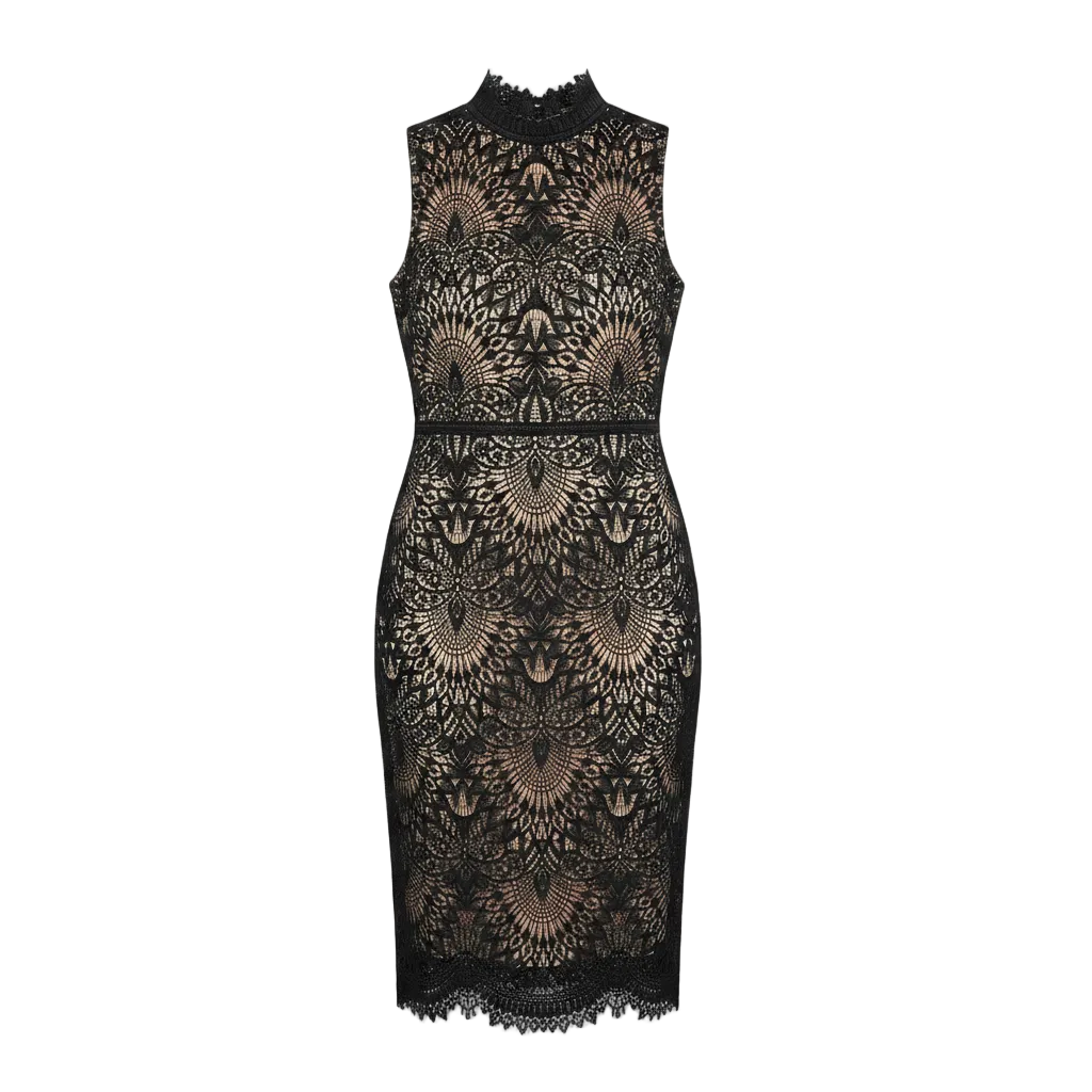 Burke Lace Illusion Cocktail Dress By BHLDN X Anthropologie In Black, Size: 14