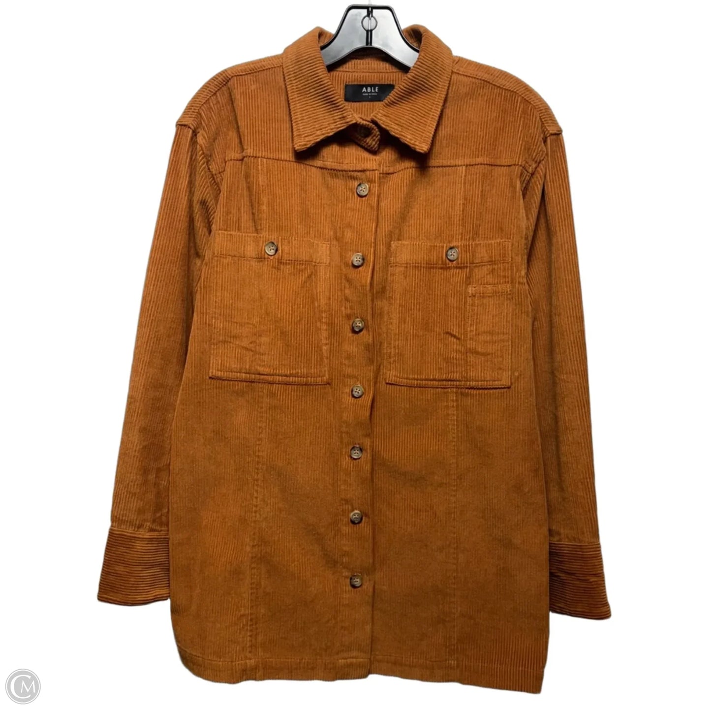 Jacket Shirt By Able In Brown, Size: S
