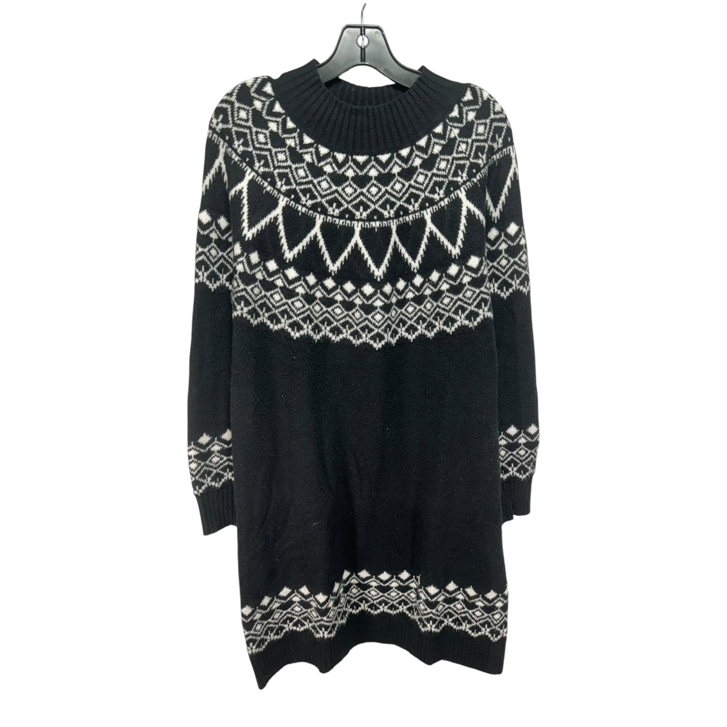 Dress Sweater By Loft In Black & White, Size: L