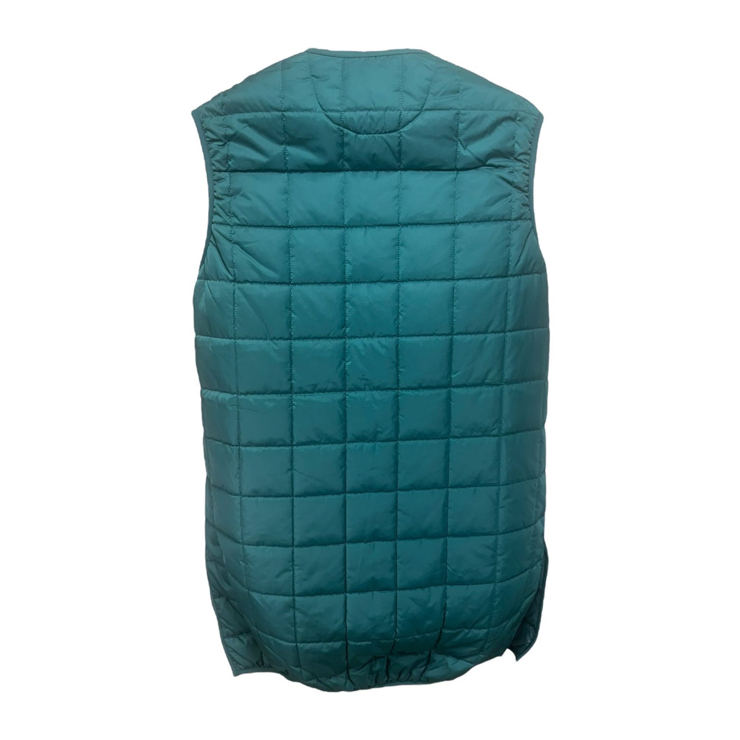 Long Quilted Puffer Vest Designer in Deep Sea Teal By Rebecca Minkoff In Green, Size: M