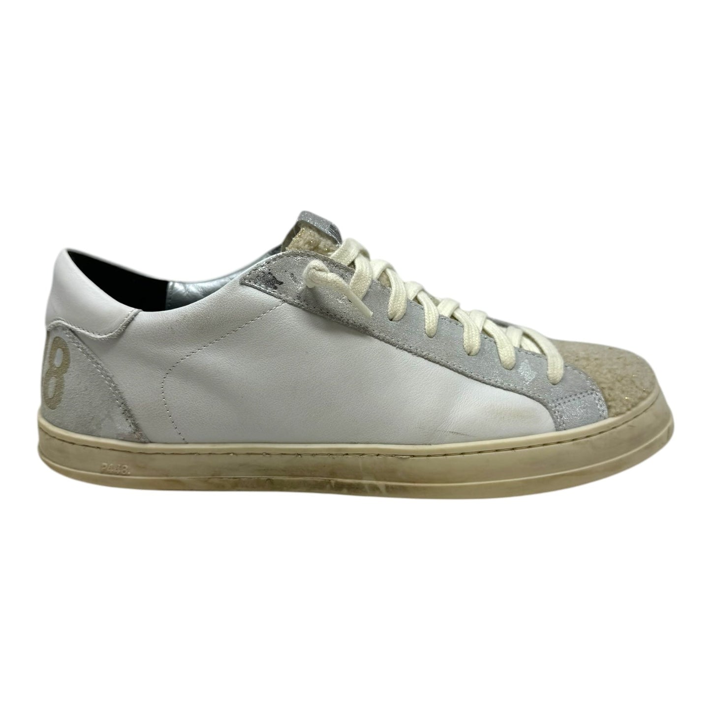 John Glitter Fleece Sneaker Shoes Athletic By P448 In White, Size: 9.5