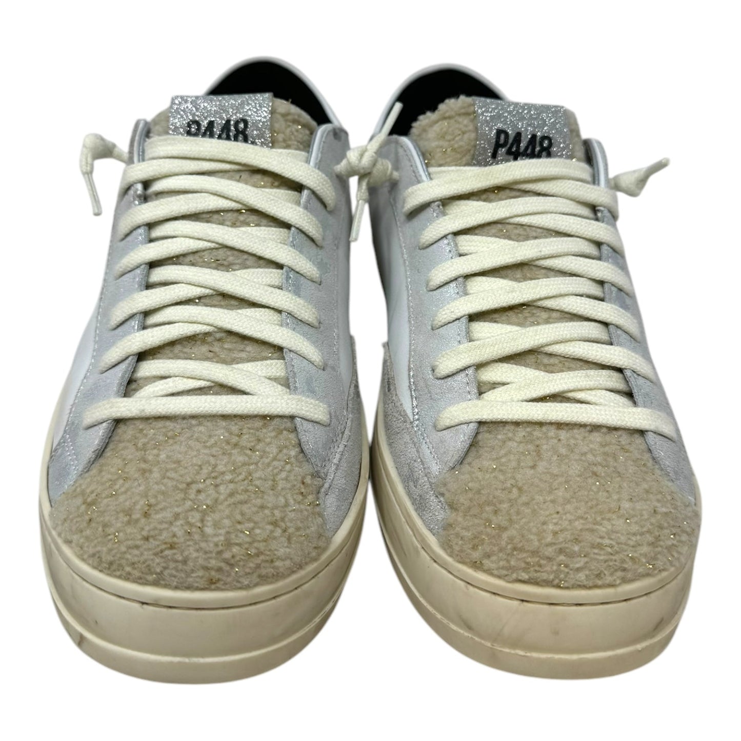 John Glitter Fleece Sneaker Shoes Athletic By P448 In White, Size: 9.5