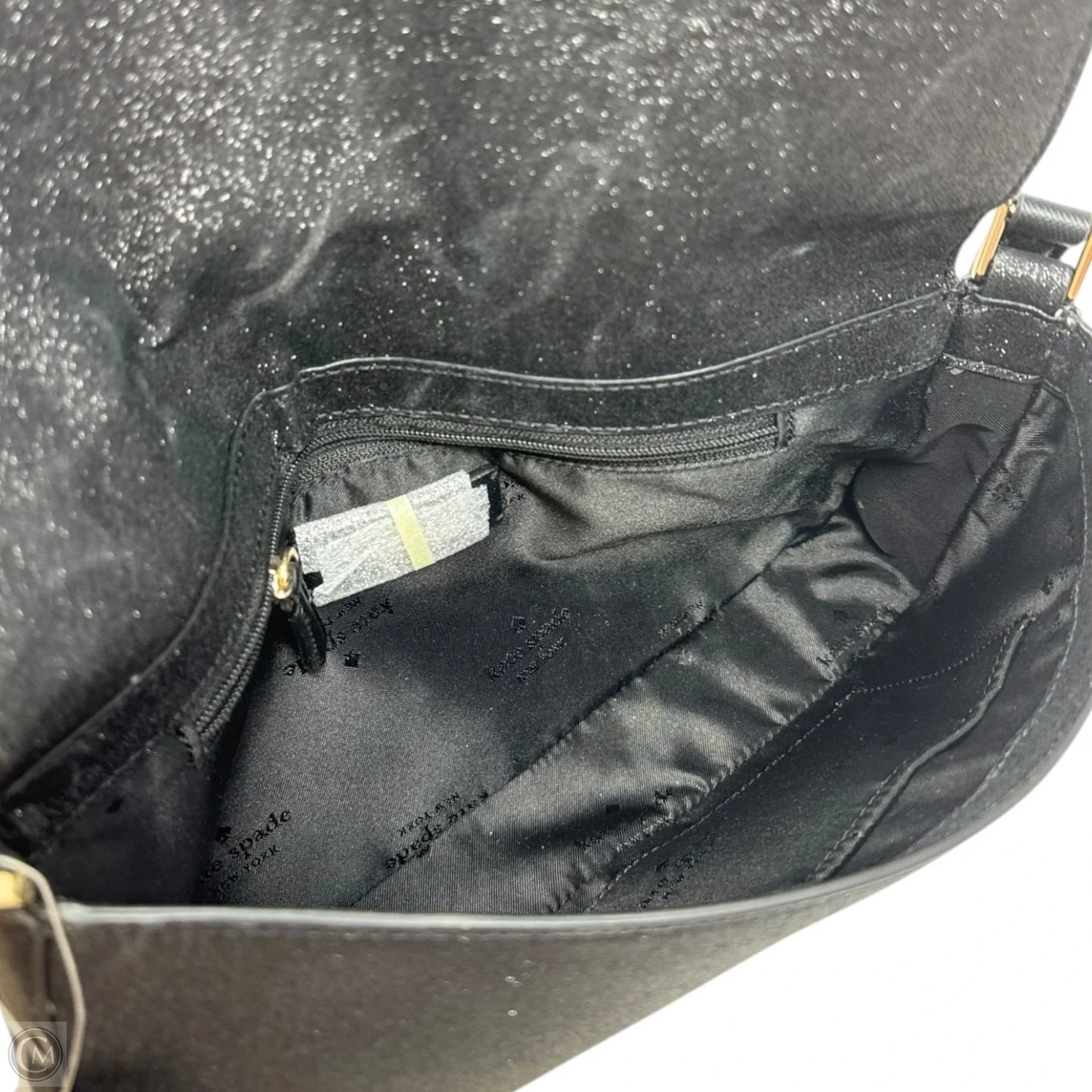 Glitter Flap Shoulder Handbag Designer By Kate Spade, Size: Medium