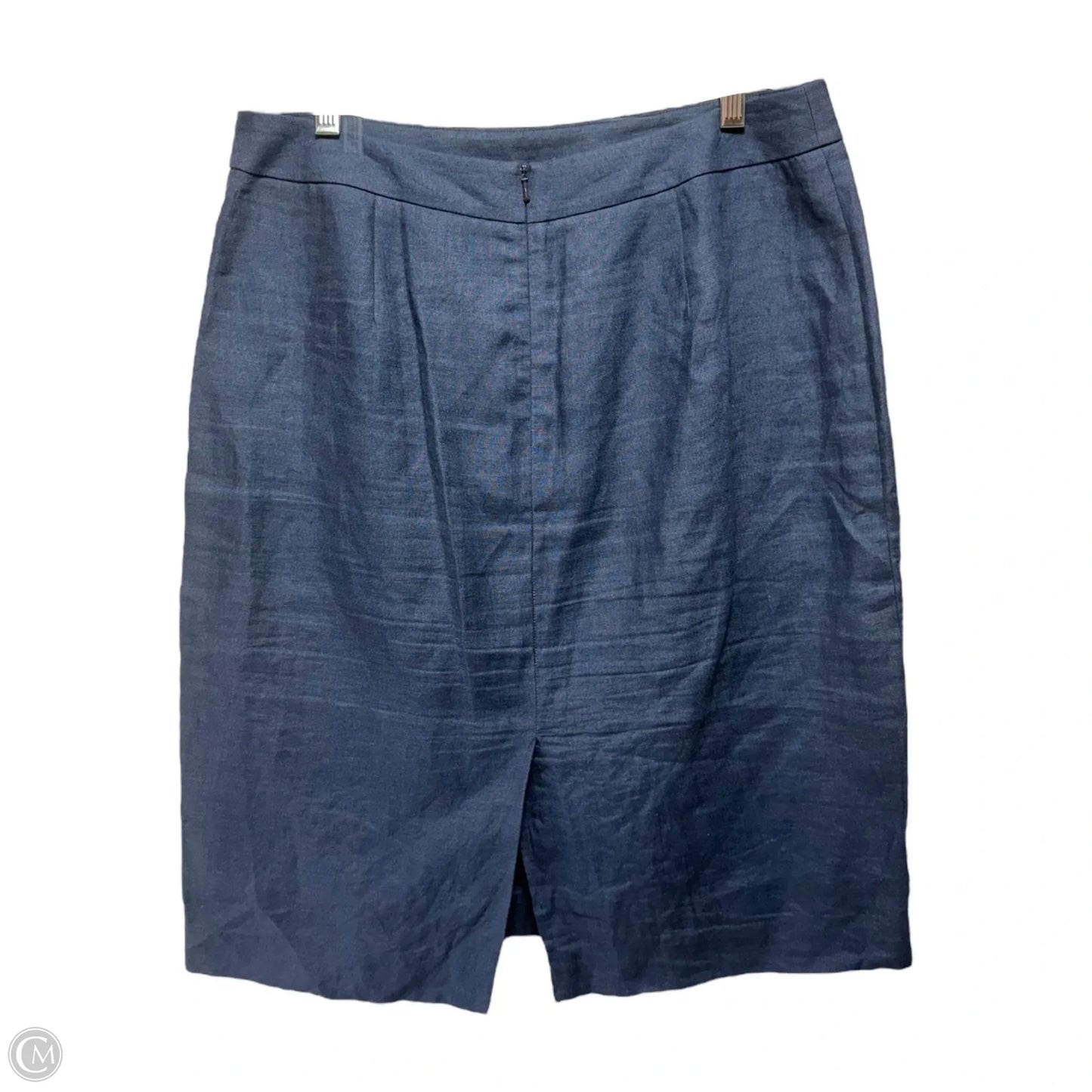 Linen Pencil Skirt By Brooks Brothers In Navy, Size: 8