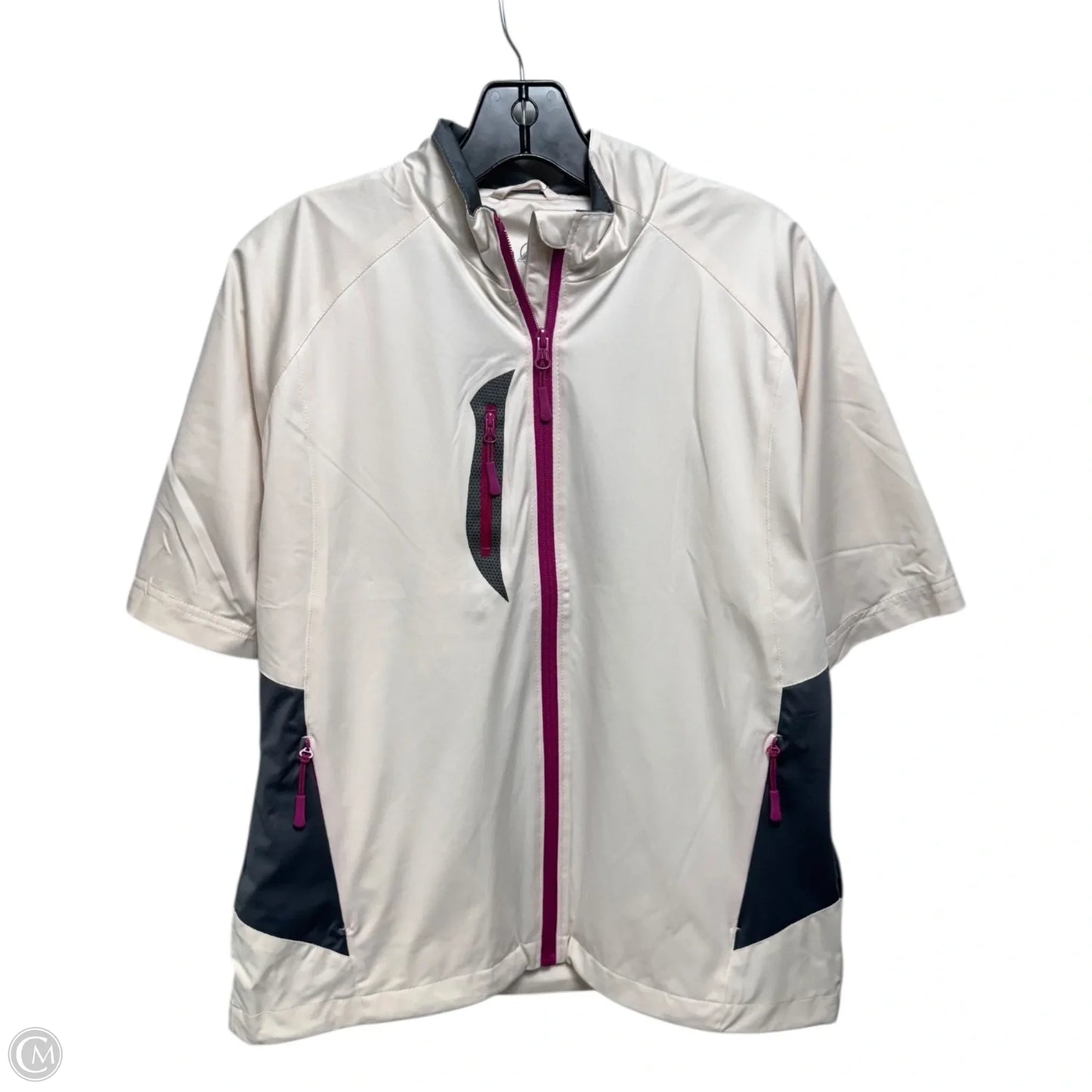 Athletic Jacket By Glen Echo In Grey & Tan, Size: M