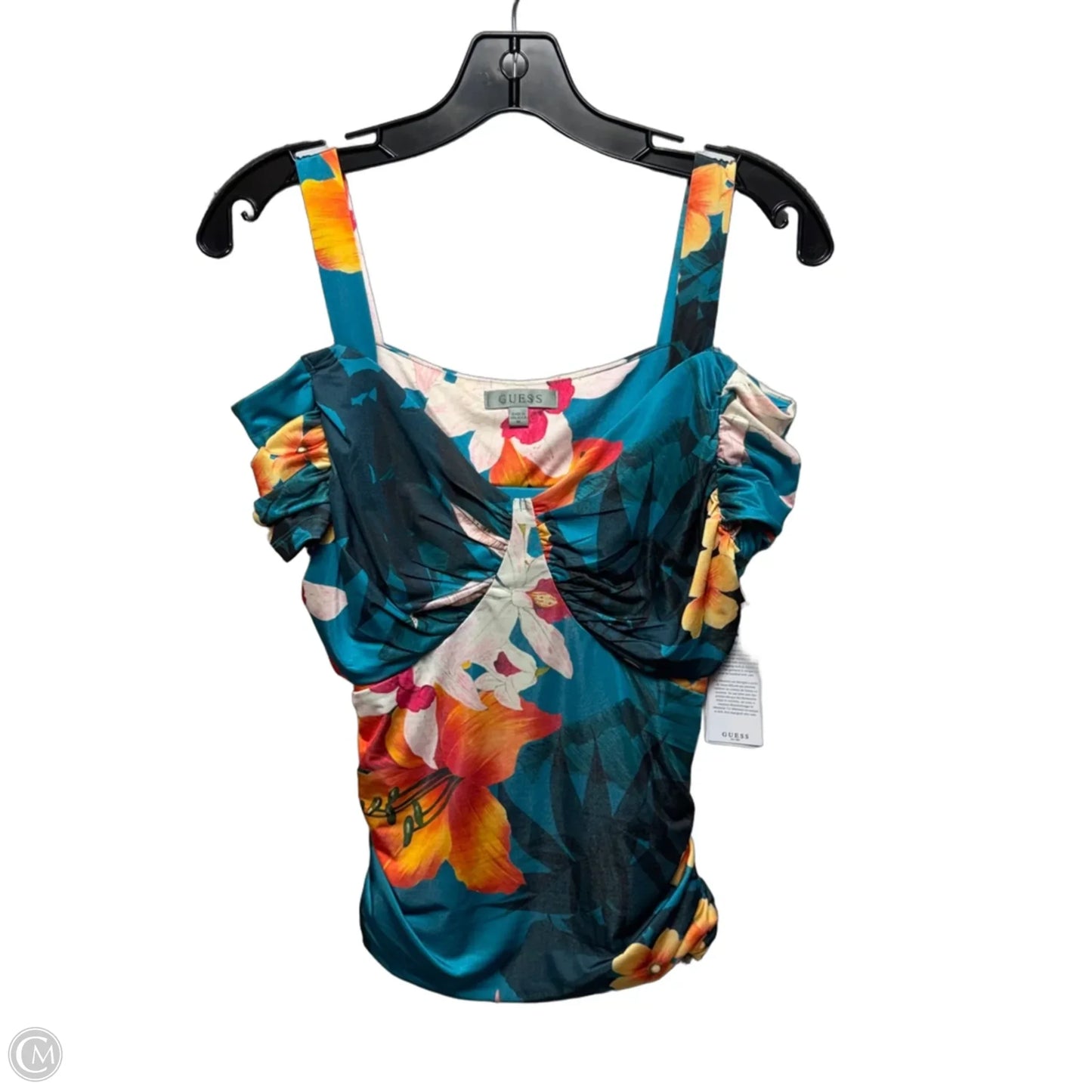 Top Sleeveless By Guess In Tropical Print, Size: M