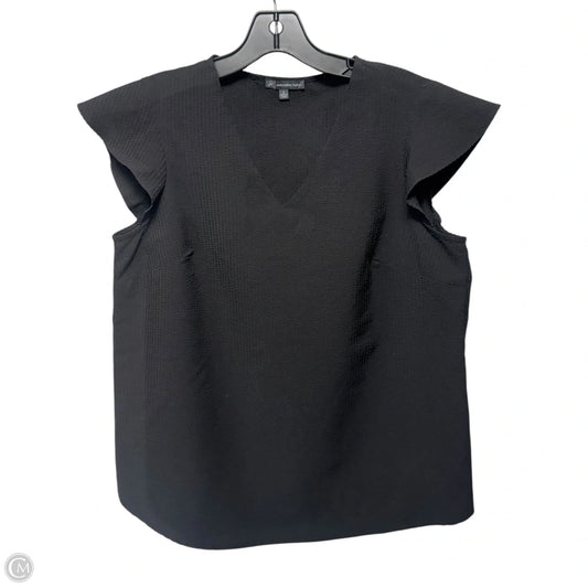 Top Short Sleeve By Adrianna Papell In Black, Size: S