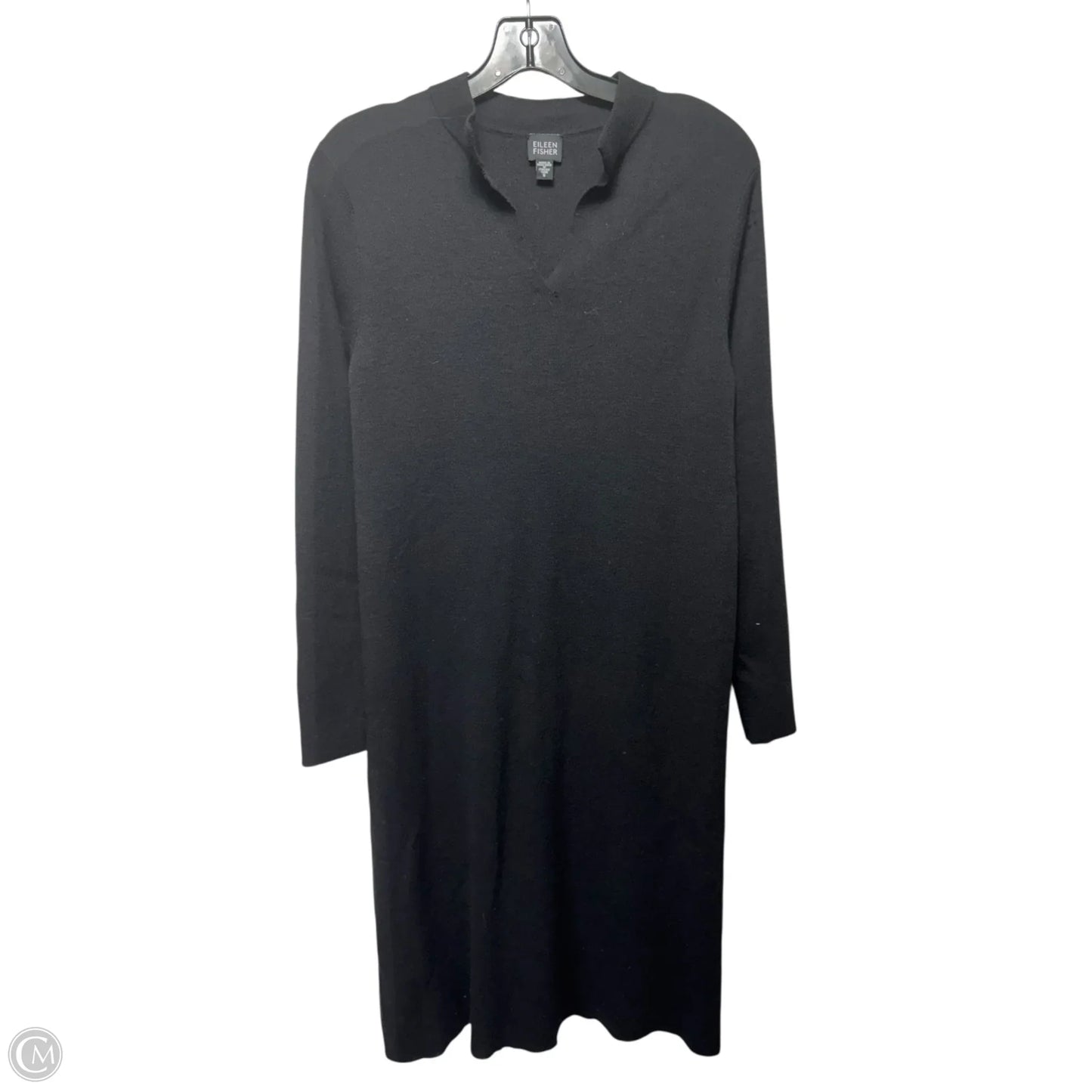 Wool Dress Sweater By Eileen Fisher In Black, Size: S