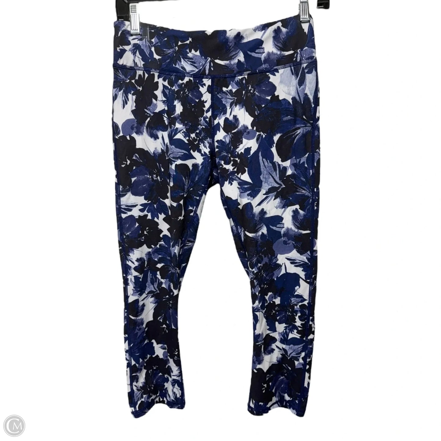 Athletic Leggings Cropped By Fabletics In Blue & White, Size: S