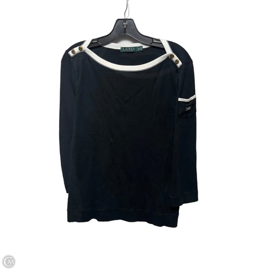 Top Long Sleeve By Lauren By Ralph Lauren In Black, Size: Xl