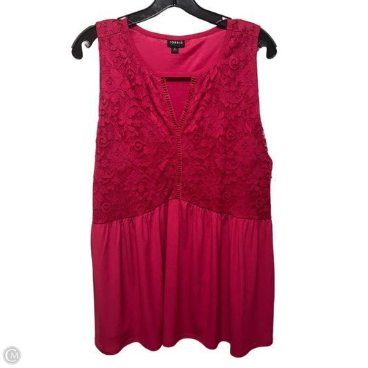 Lace Top Sleeveless By Torrid In Pink, Size: 2X
