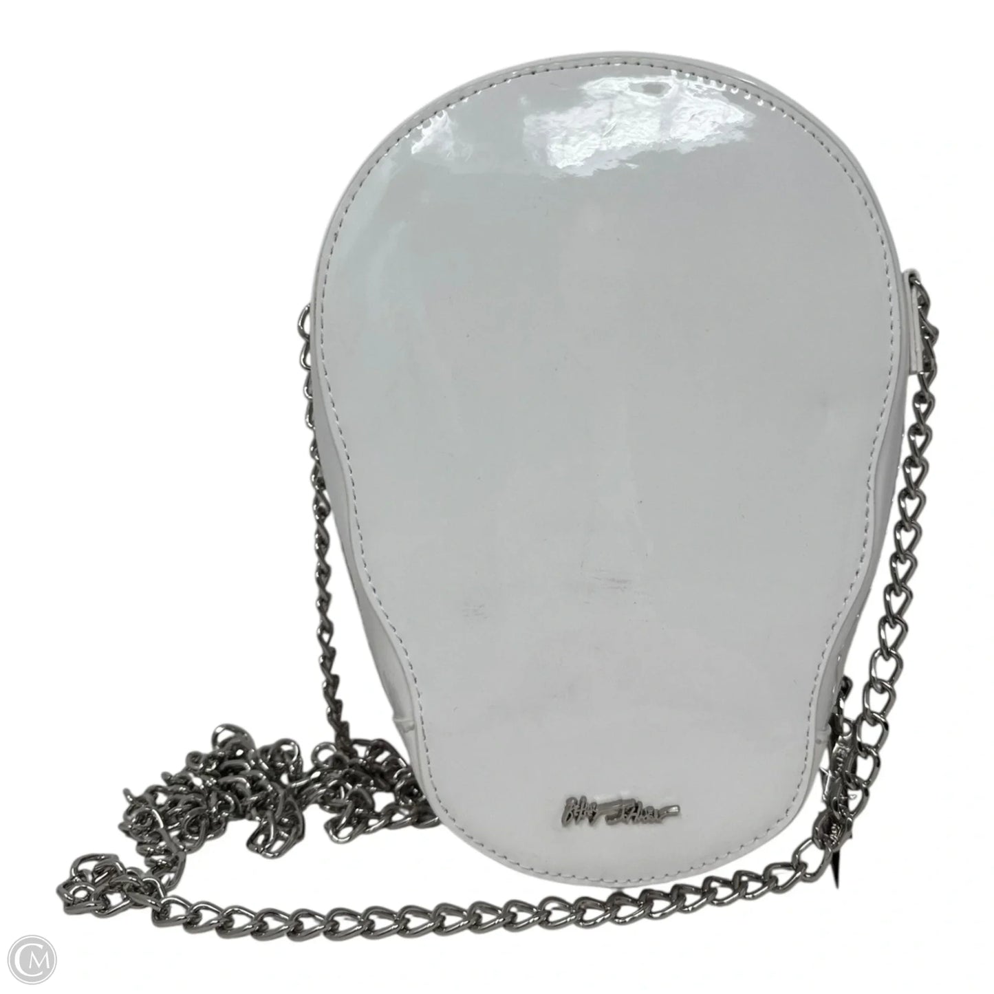 Bone-Jour Candy Skull Crossbody Handbag By Betsey Johnson, Size: Small