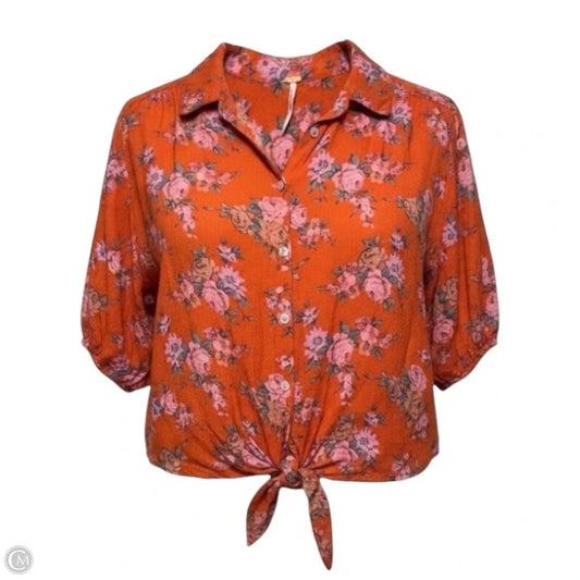 Celia Tie Front Blouse By Free People In Pop Combo, Size: Xs