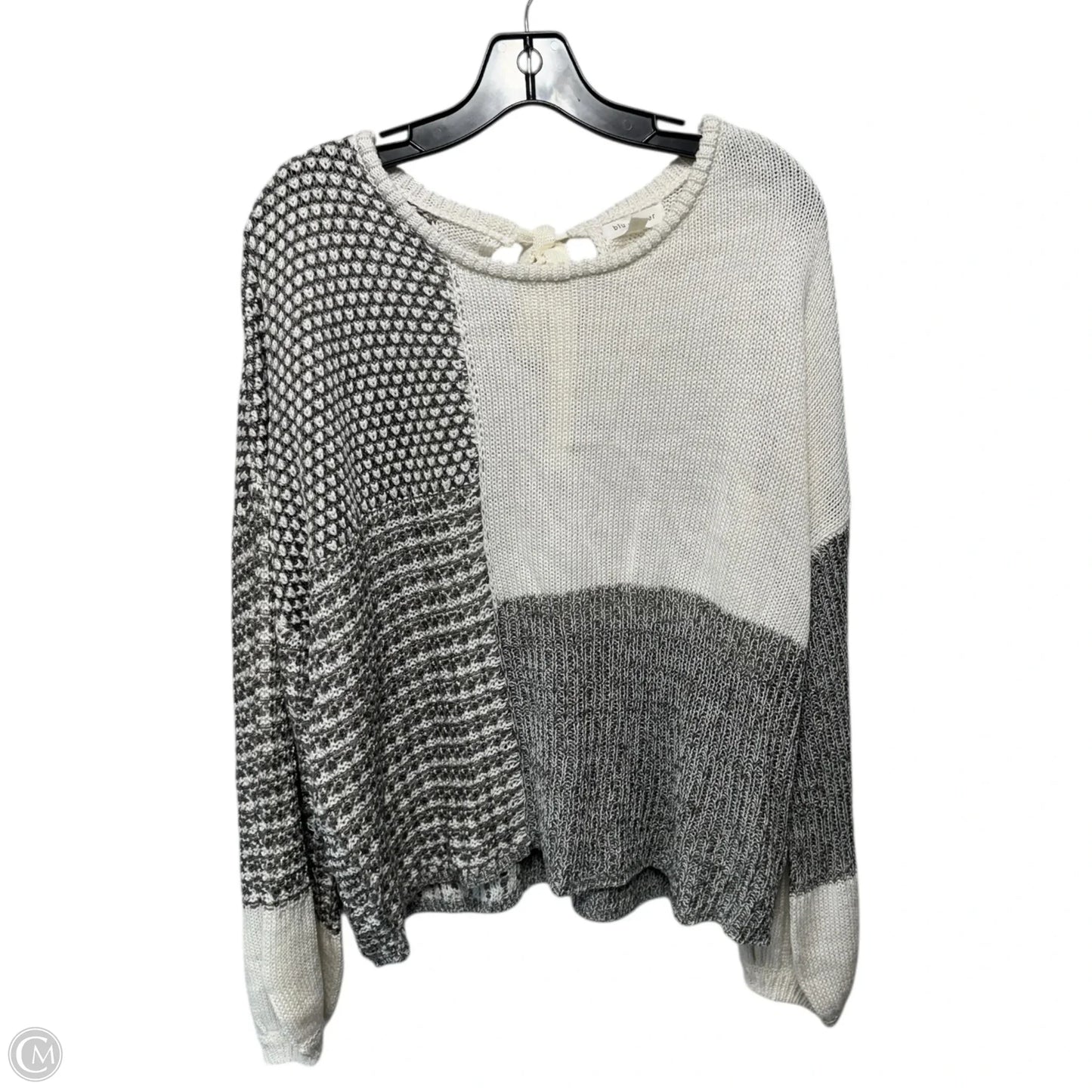 Sweater By Blu Pepper In Grey & White, Size: L