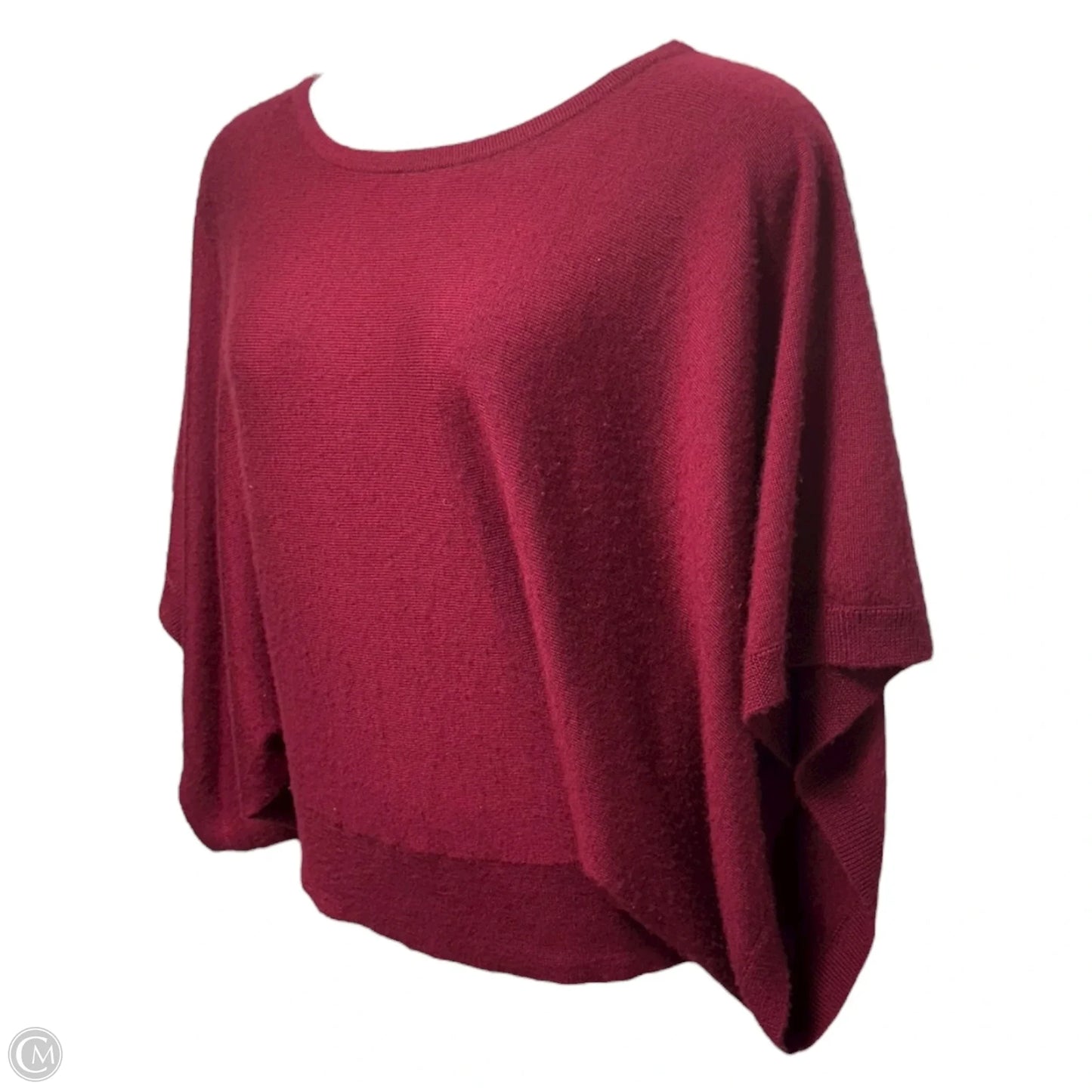 Wool Bateau Neck Dolman Sleeve Sweater Designer By Lafayette 148 In Maroon, Size: M