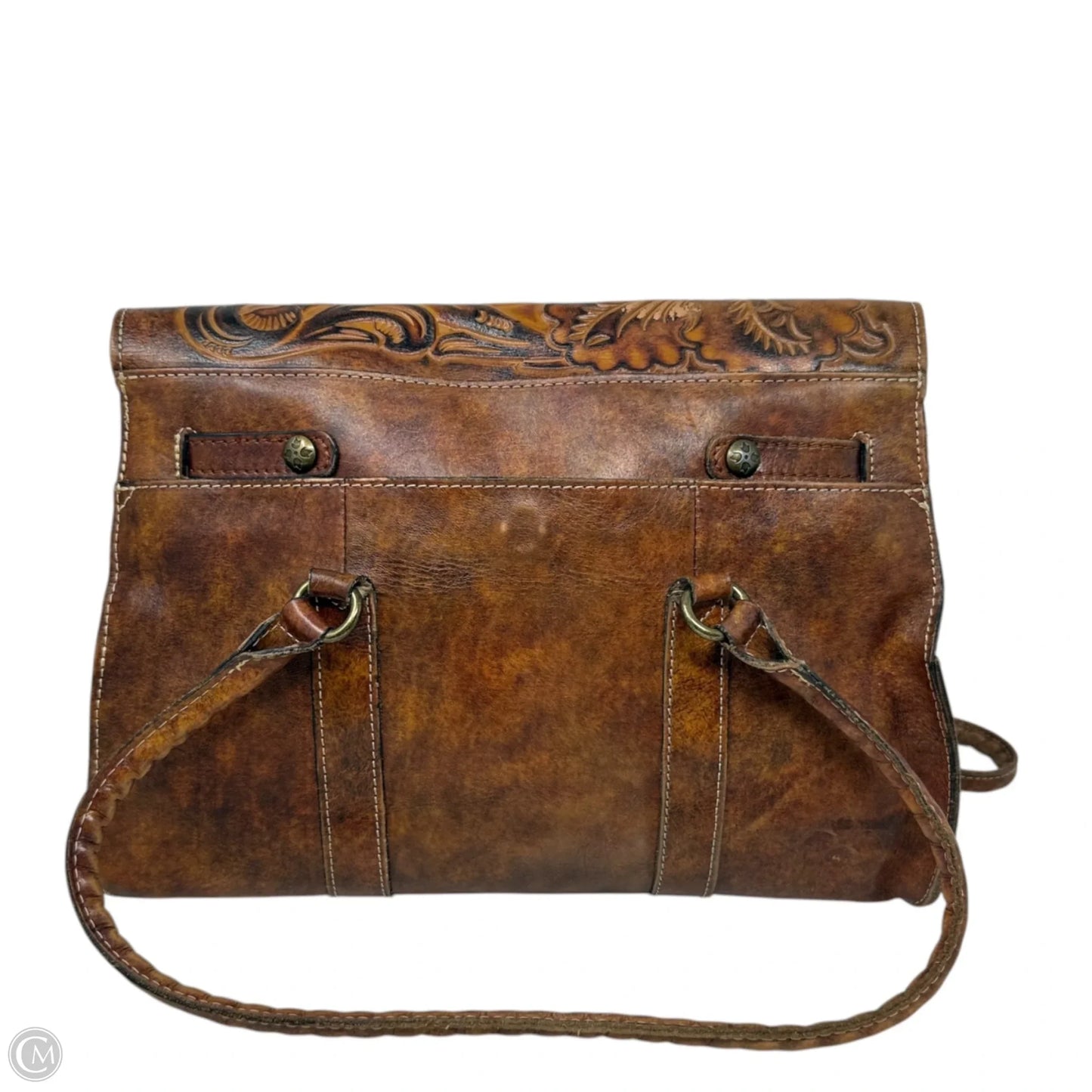 Vienna Tooled Leather Satchel Designer By Patricia Nash, Size: Large