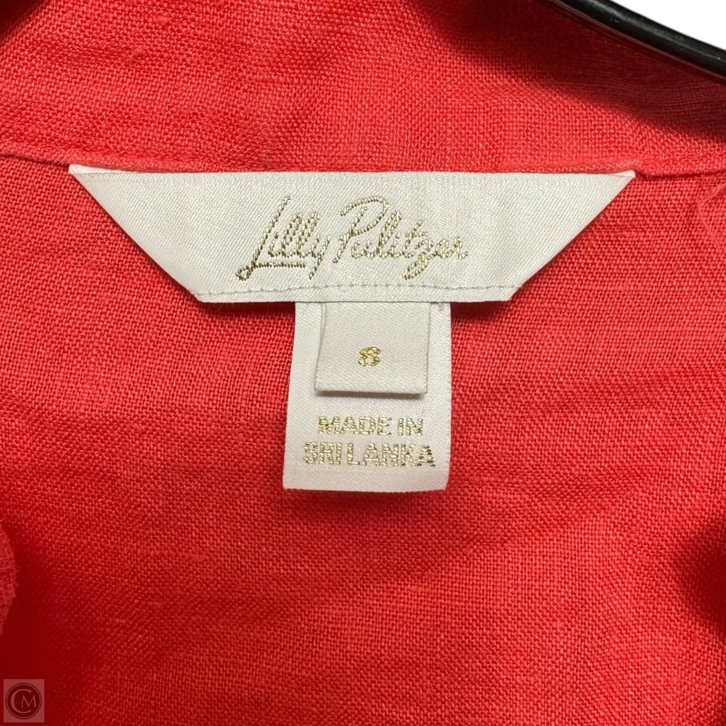 Mialeigh Elbow Sleeve Linen Top Designer By Lilly Pulitzer In Coral, Size: 8