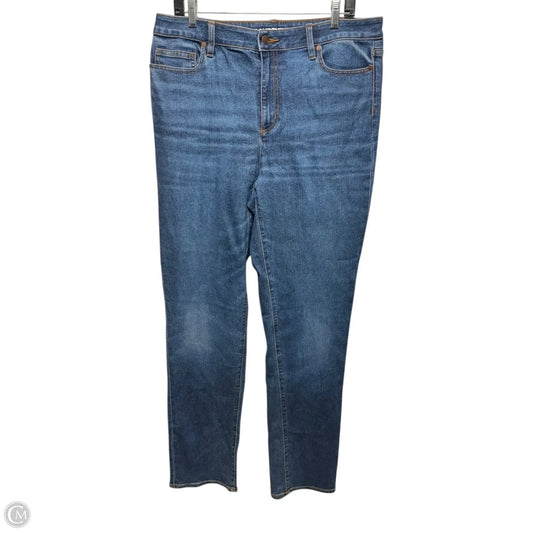 Jeans Straight By Lands End In Blue Denim, Size: 16