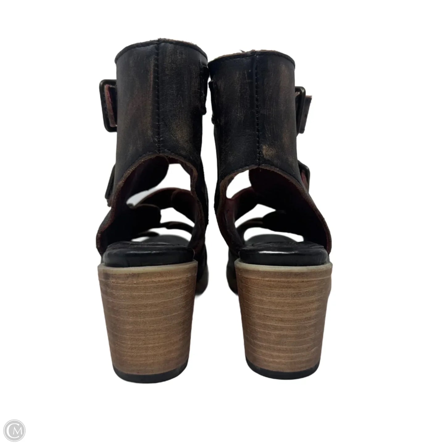 Quail Sandals Heels Block By Freebird In Brown, Size: 8