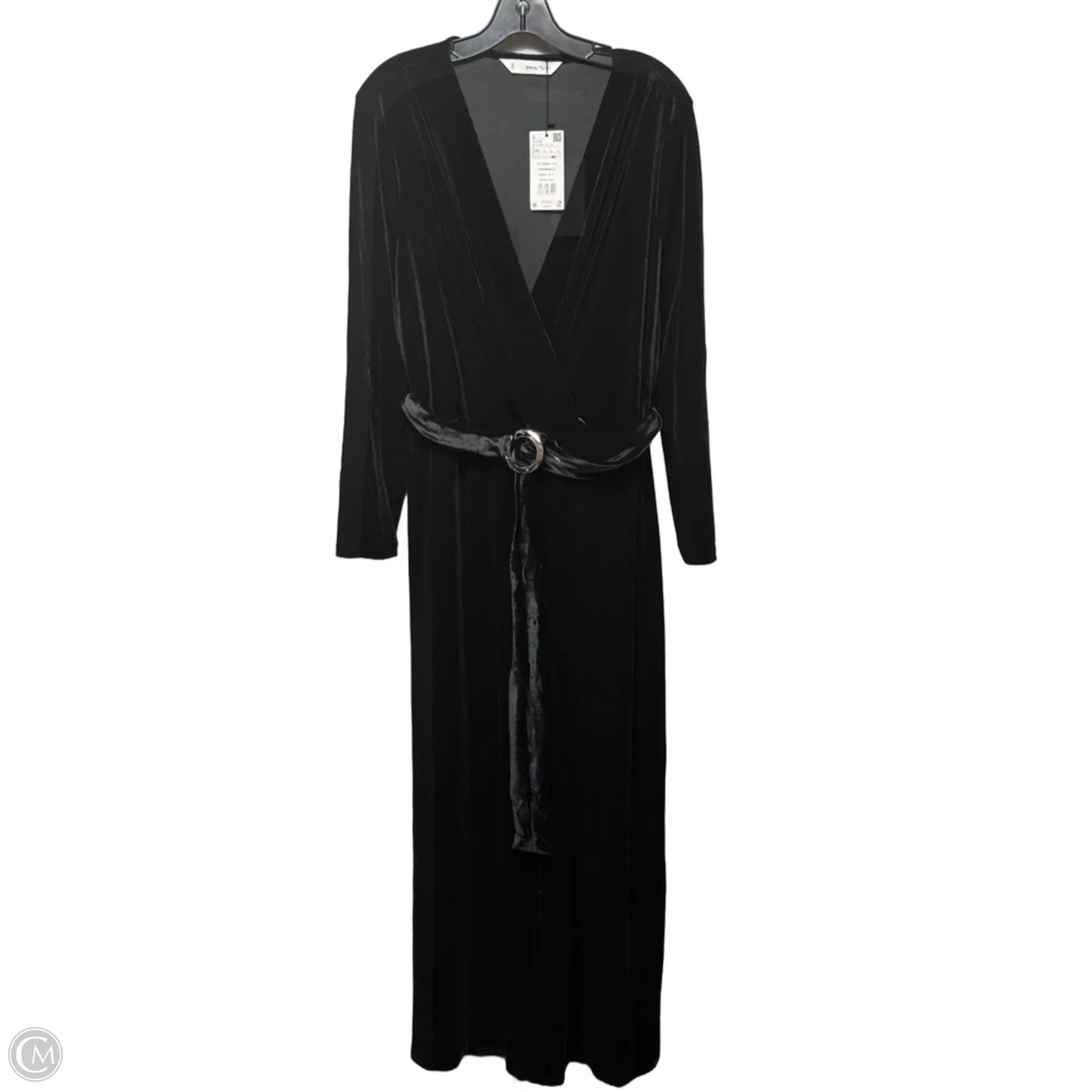 Velvet Wide Leg Belted Jumpsuit By Mng In Black, Size: 2X
