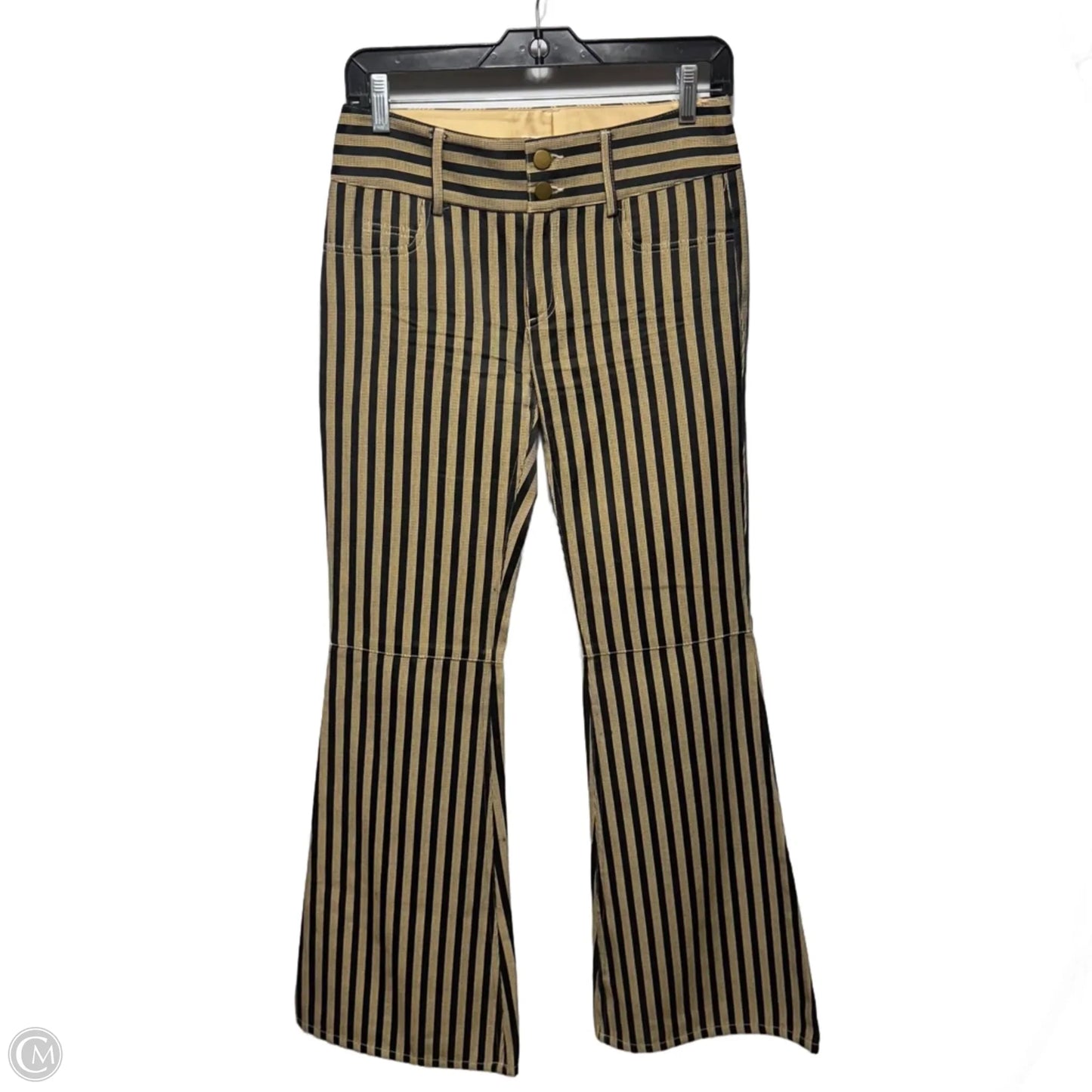 Stacey Low Rise Bell Bottom Jeans Designer By Alice + Olivia In Striped Pattern, Size: 2