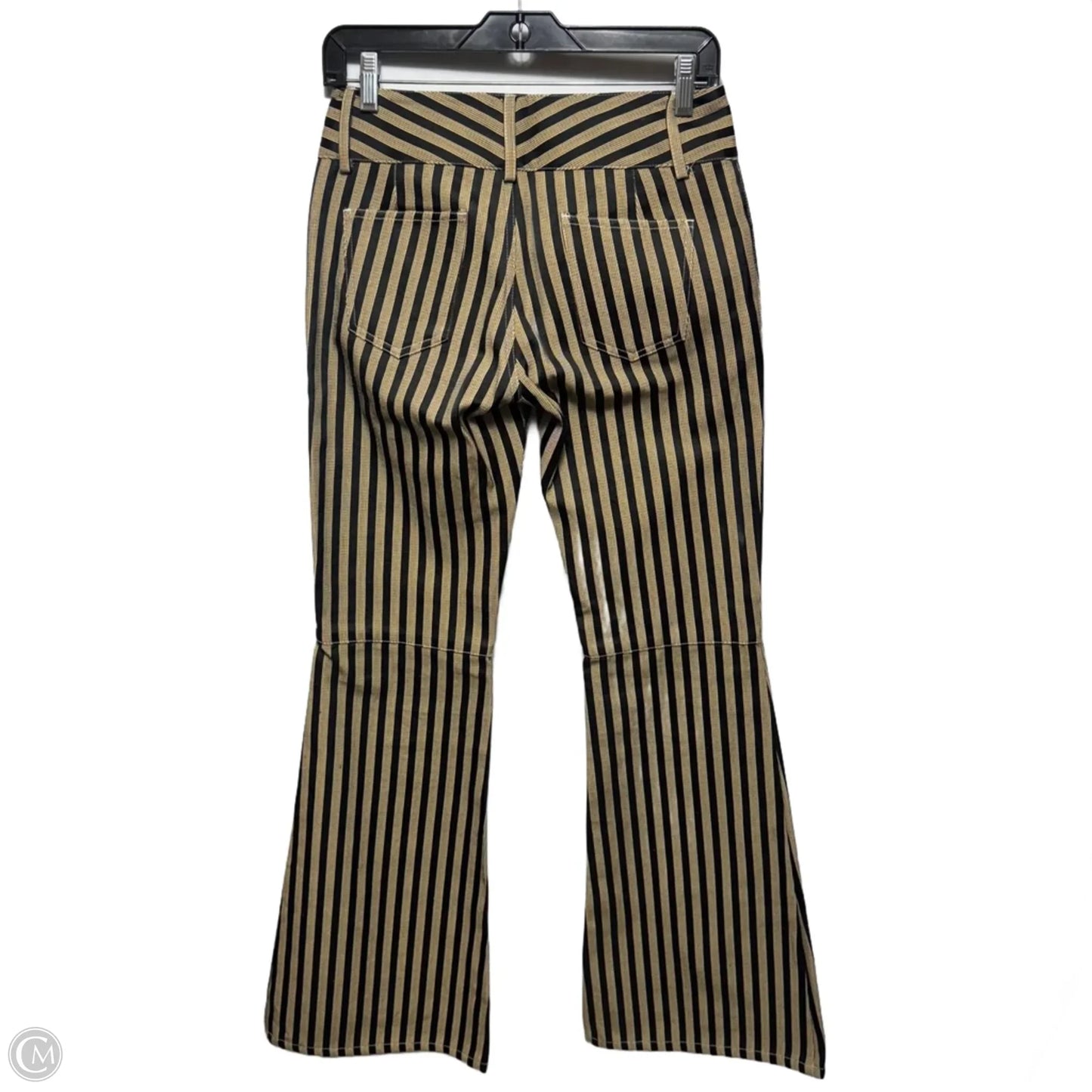 Stacey Low Rise Bell Bottom Jeans Designer By Alice + Olivia In Striped Pattern, Size: 2