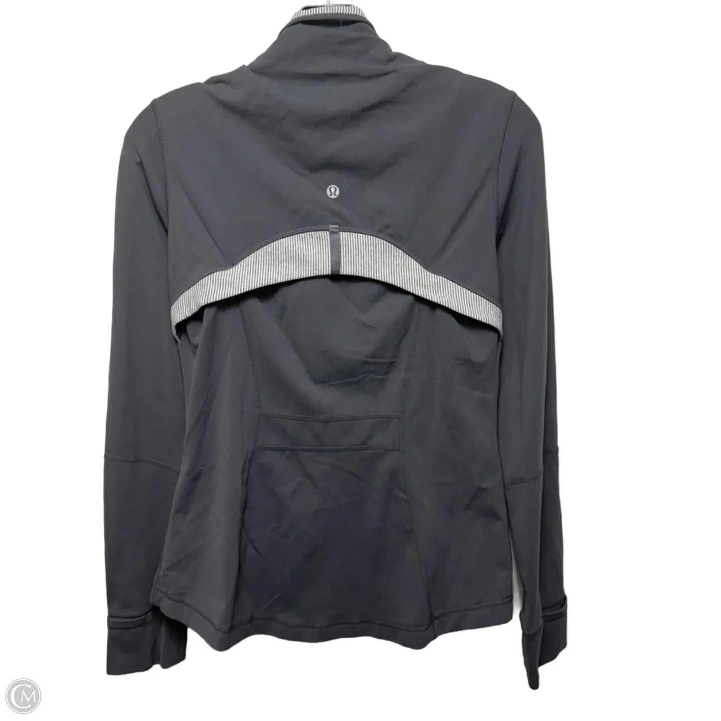 Athletic Jacket By Lululemon In Grey & White, Size: 10