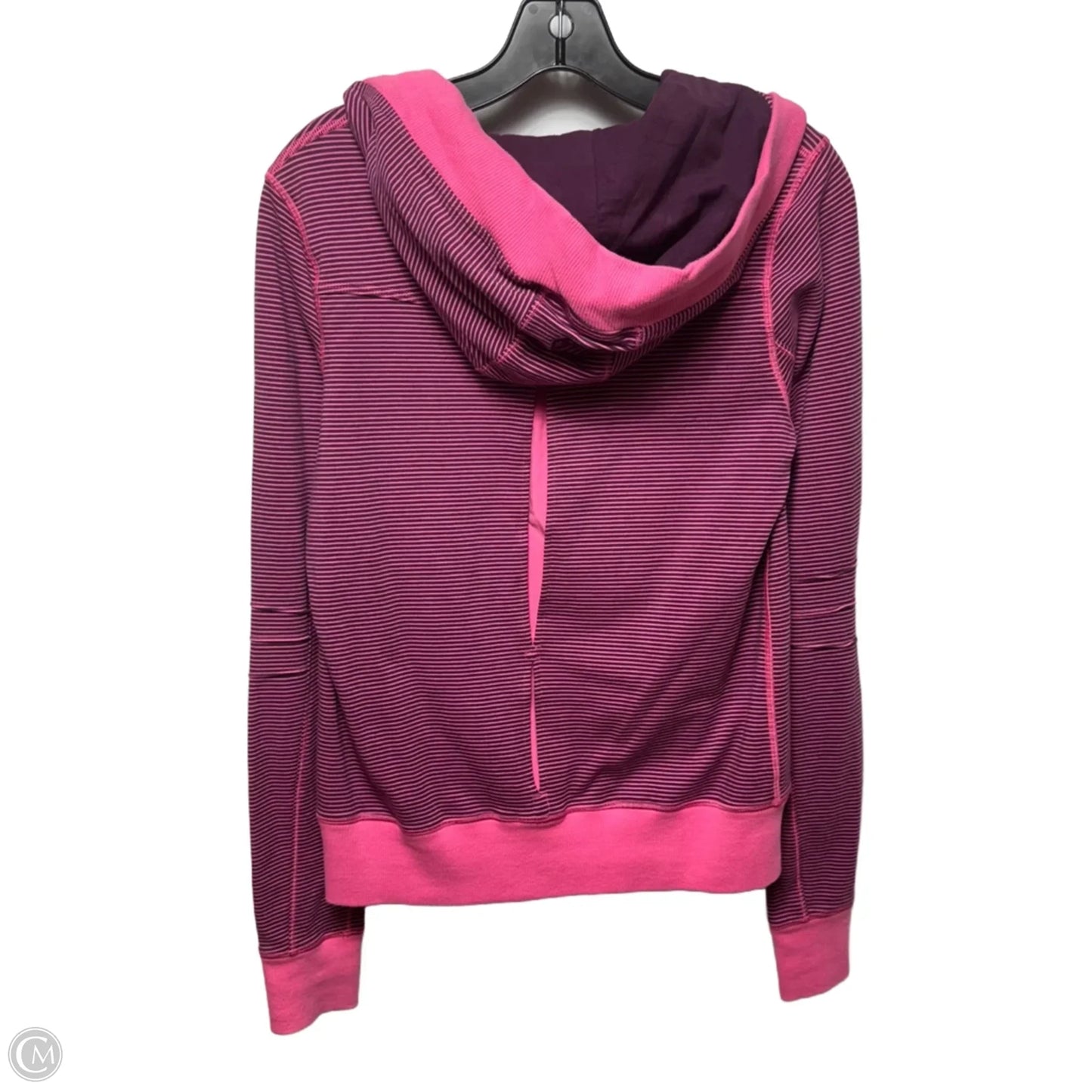 Hooded Athletic Jacket By Lululemon In Striped Pattern, Size: M