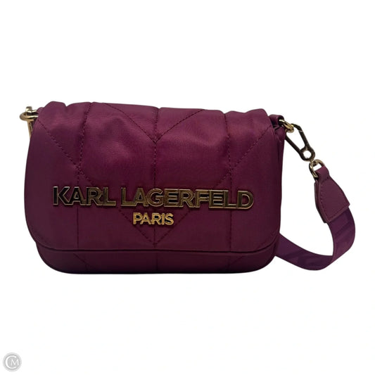 Quilted Crossbody Handbag Designer By Karl Lagerfeld, Size: Small