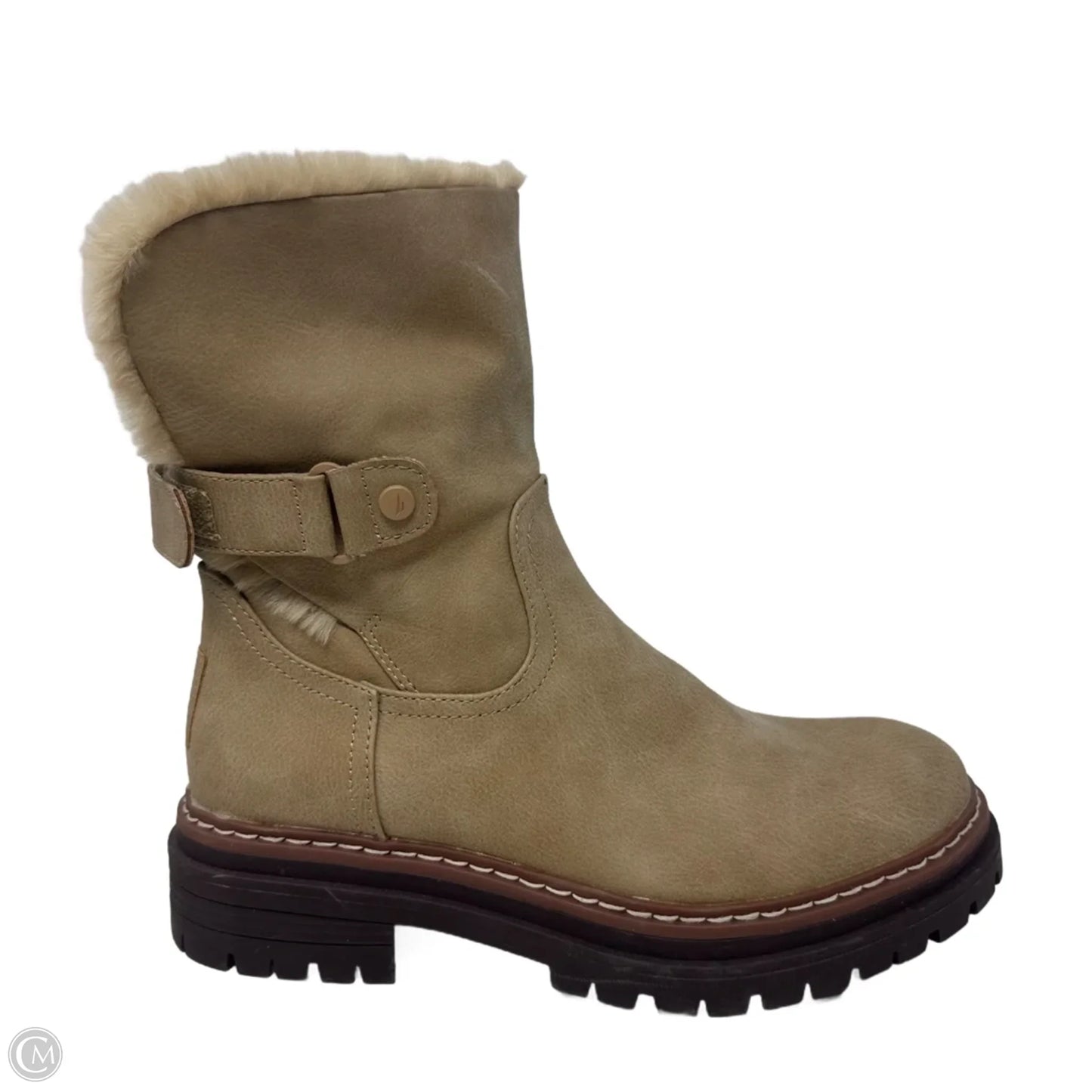 Fur Lined Boots Ankle Flats By Nautica In Tan, Size: 7