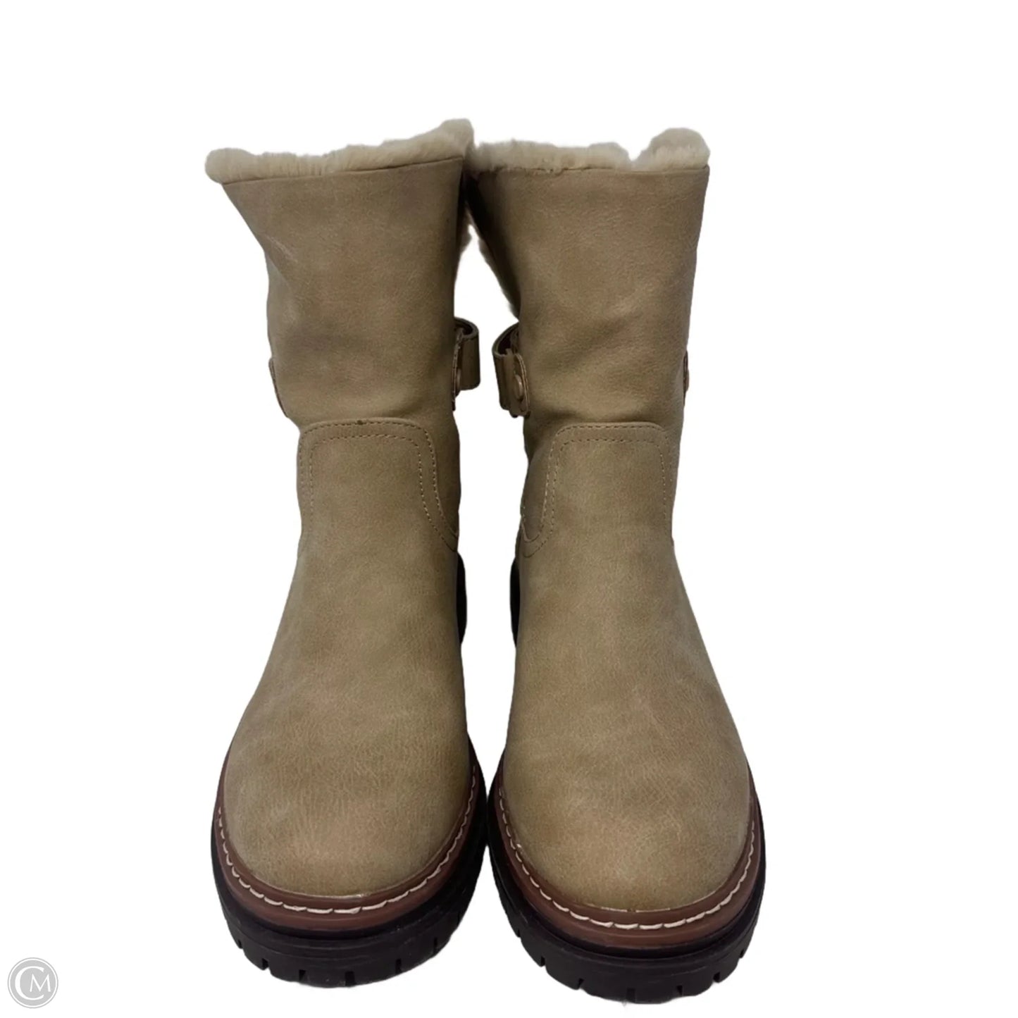 Fur Lined Boots Ankle Flats By Nautica In Tan, Size: 7